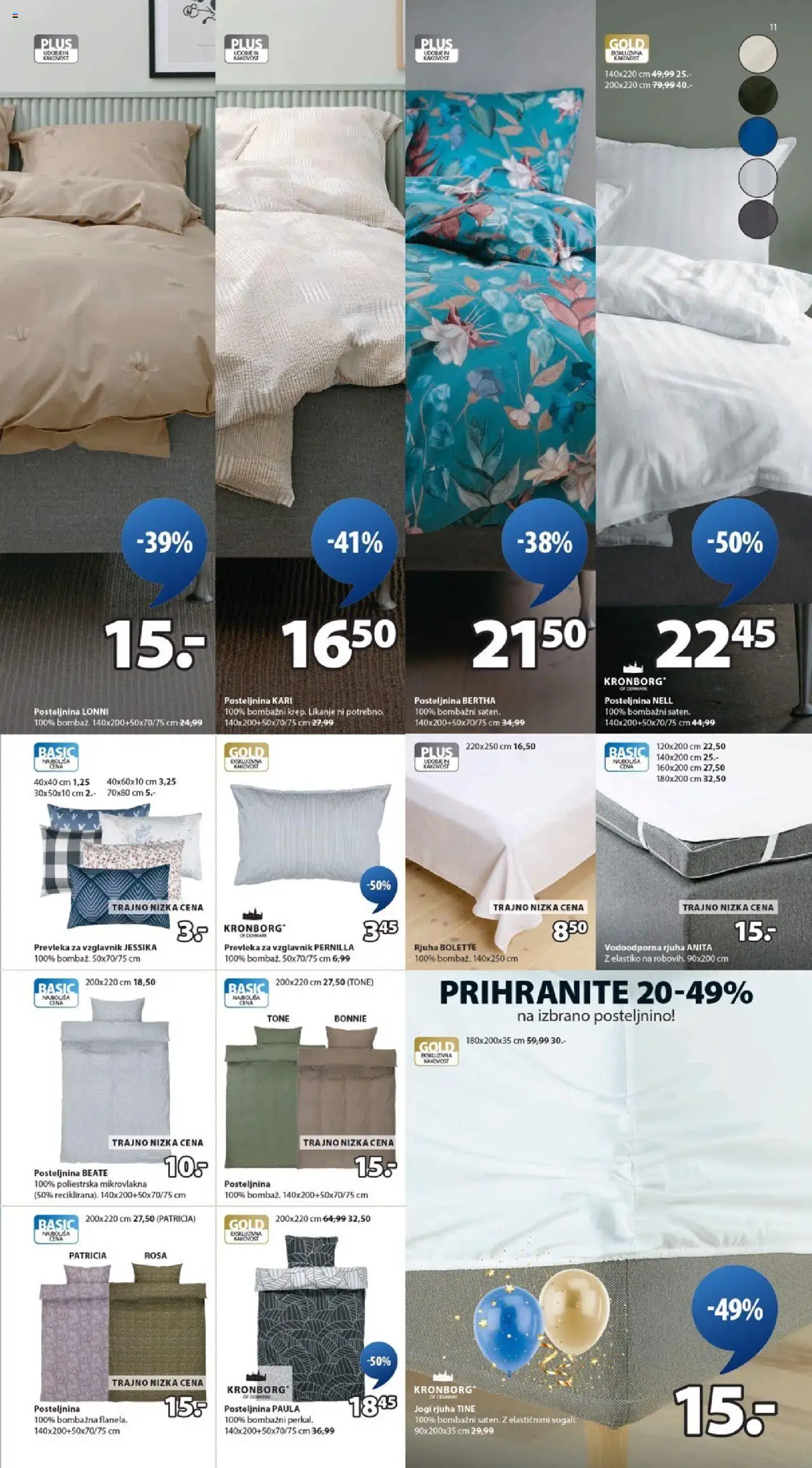 Novi JYSK katalog ponudbe – veljaven od 15.10.2025 | Stran: 11 | Izdelki: Vzglavnik, Prevleka, Posteljnina, Rjuha
