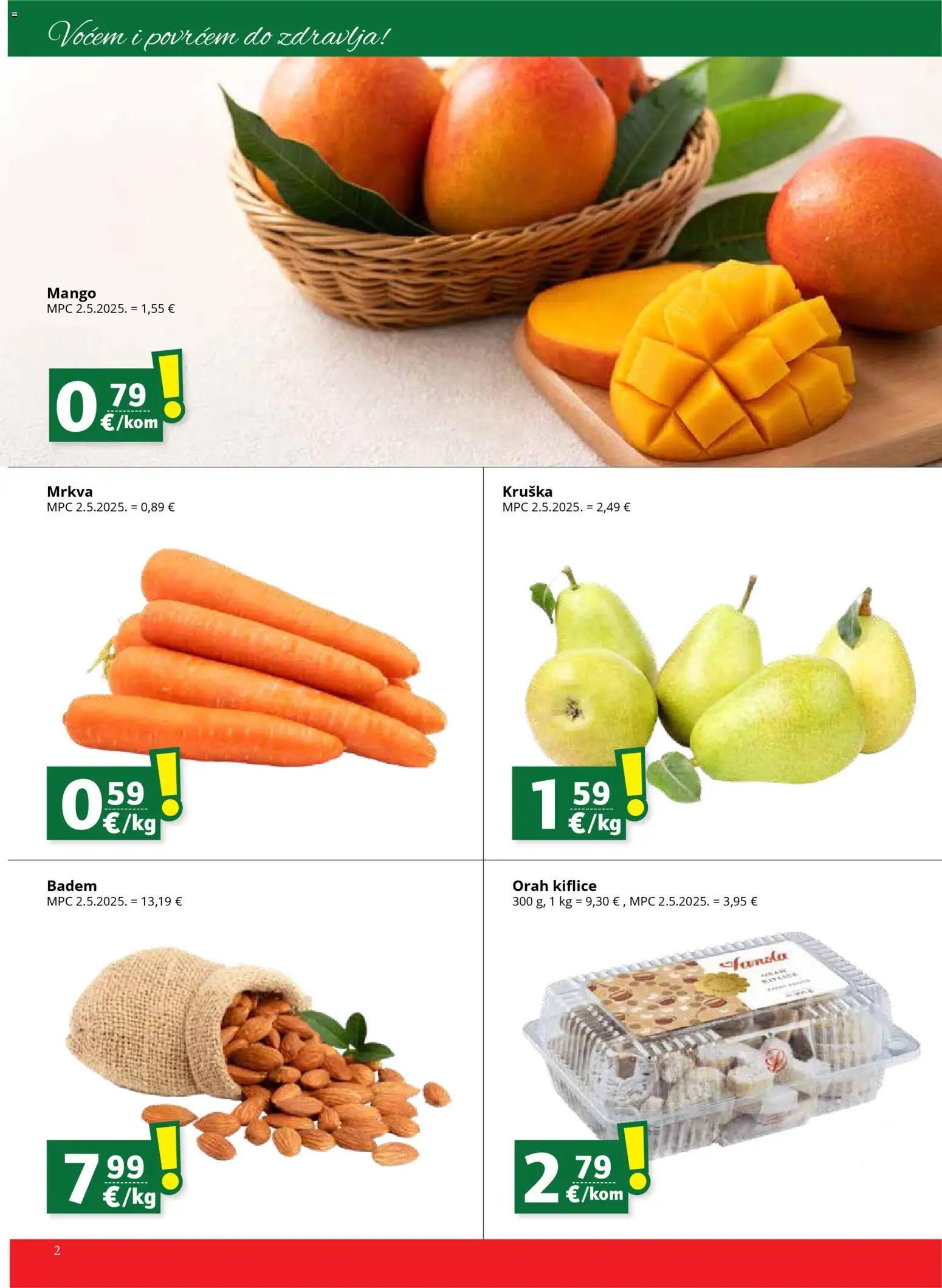 Ultra Gros katalog | vrijedi od 19.11.2025 | Stranica: 2 | Proizvodi: Mrkva, Mango, Badem, Kruška