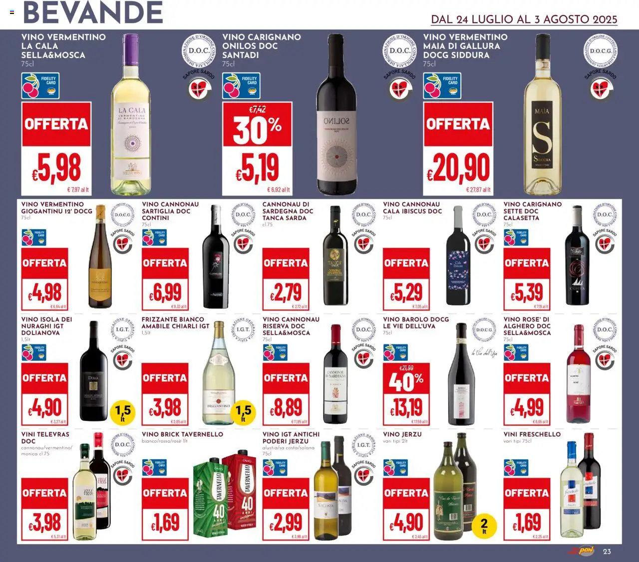 Volantino Pan del 24.07.2025 | Pagina: 23 | Prodotti: Vino, Tanica