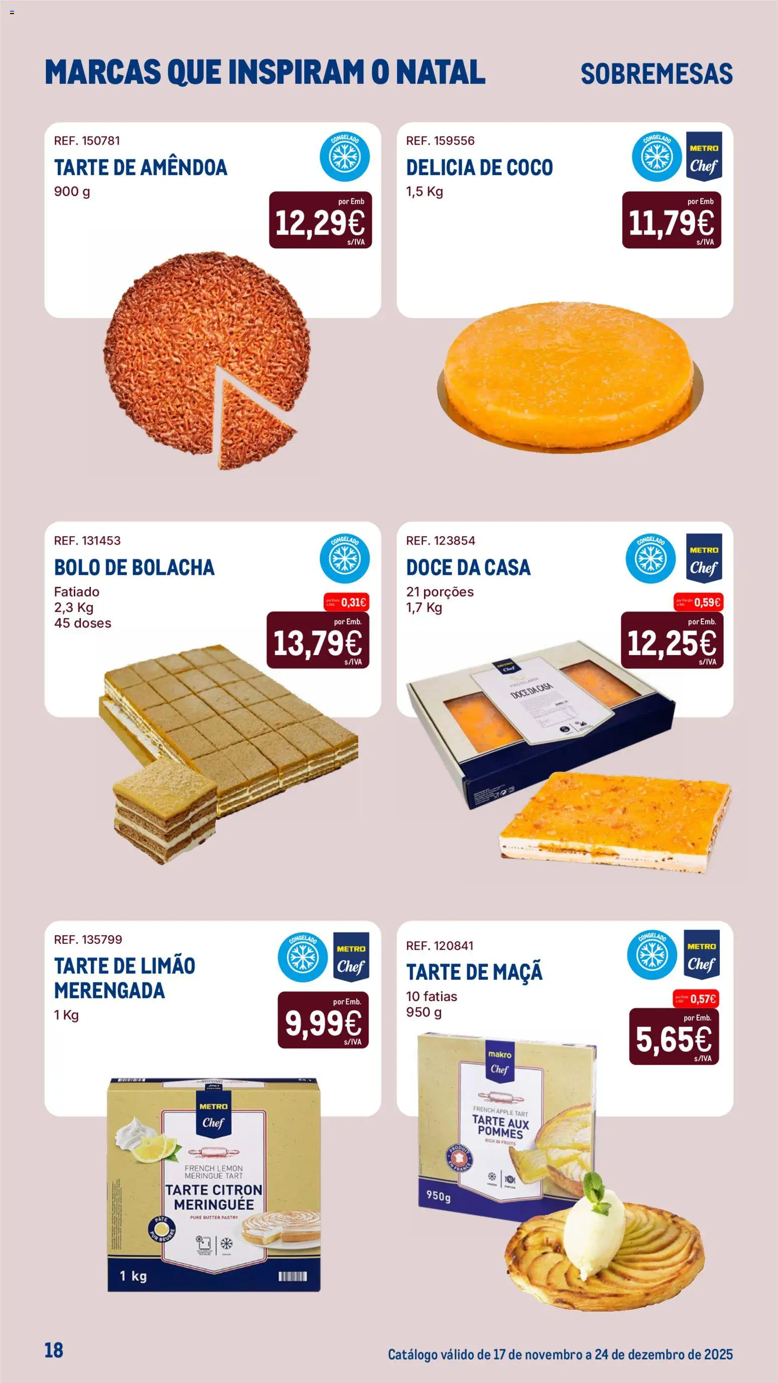 Makro Marcas que Inspiram o Natal │ válido de 17.11.2025 | Página: 18 | Produtos: Bolo, Maça, Tarte
