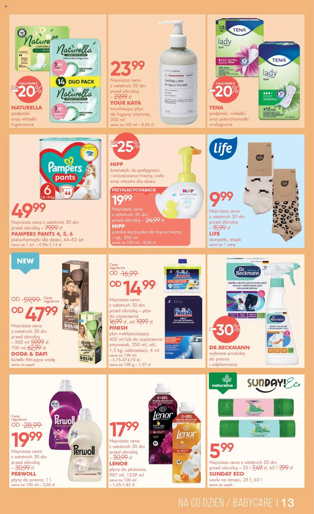 Super-pharm Gazetka od 04.08.2025 | Strona: 13 | Produkty: Kosmetyki, Podpaski, Chusteczki wyłapujące kolor, Lotion