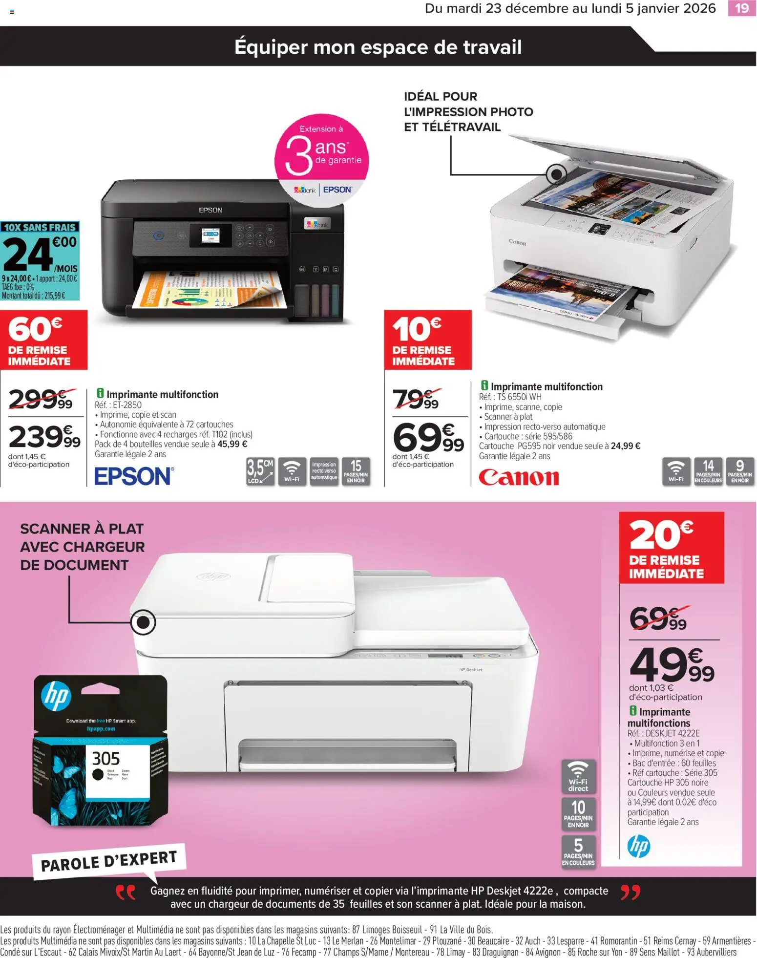 {H1} | Page: 21 | Produits: Imprimante, Scanner, Cartouche, Thé