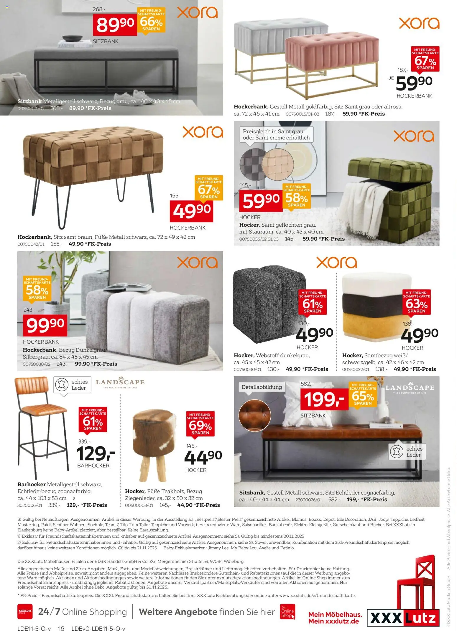 XXXL Lutz Aufbewahrung & Deko – gültig ab 16.11.2025 | Seite: 16 | Produkte: Hocker, Sitzbank, Barhocker, Creme