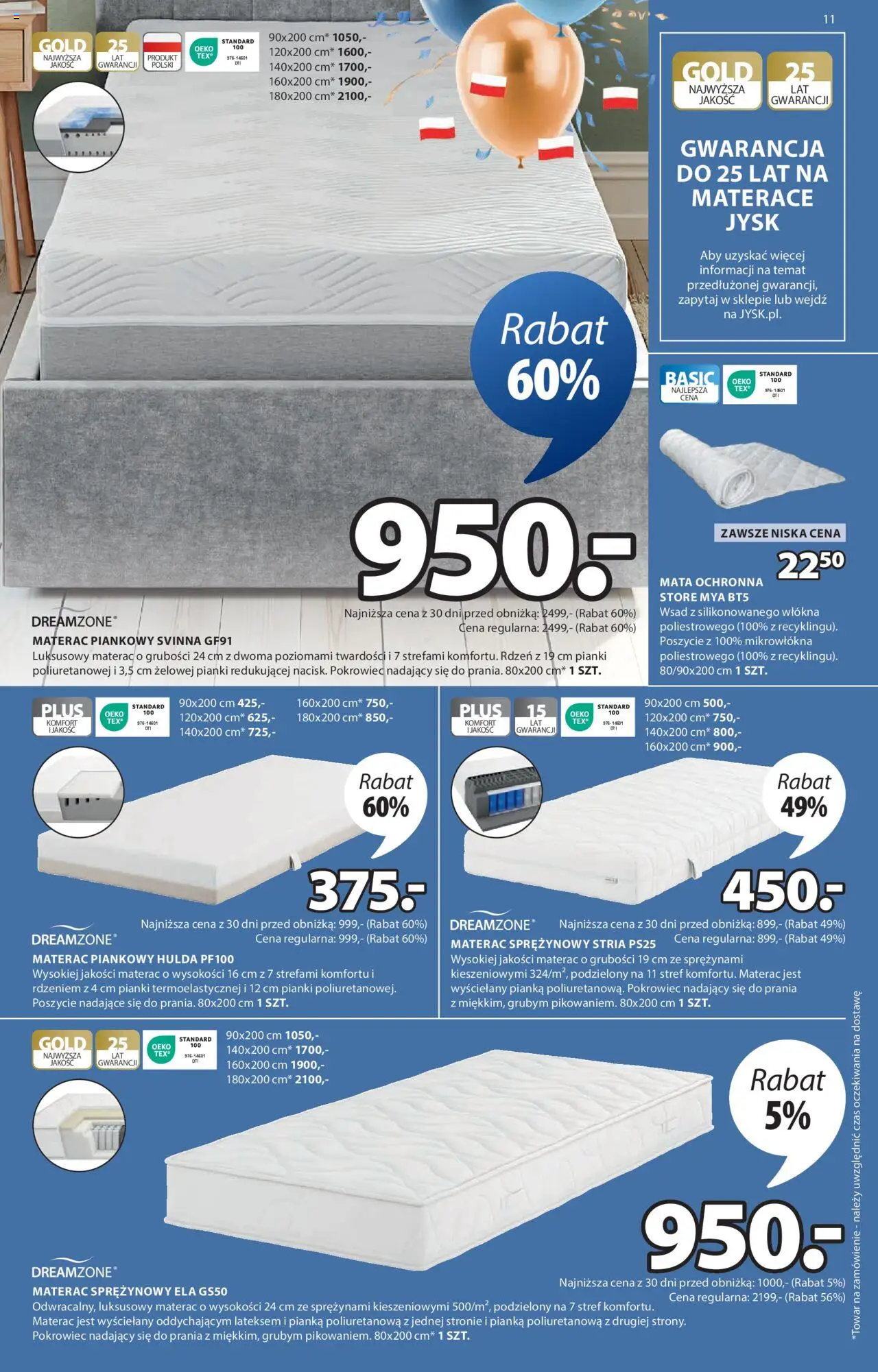 JYSK Gazetka od 21.05.2025 | Strona: 11 | Produkty: Materac, Pianki