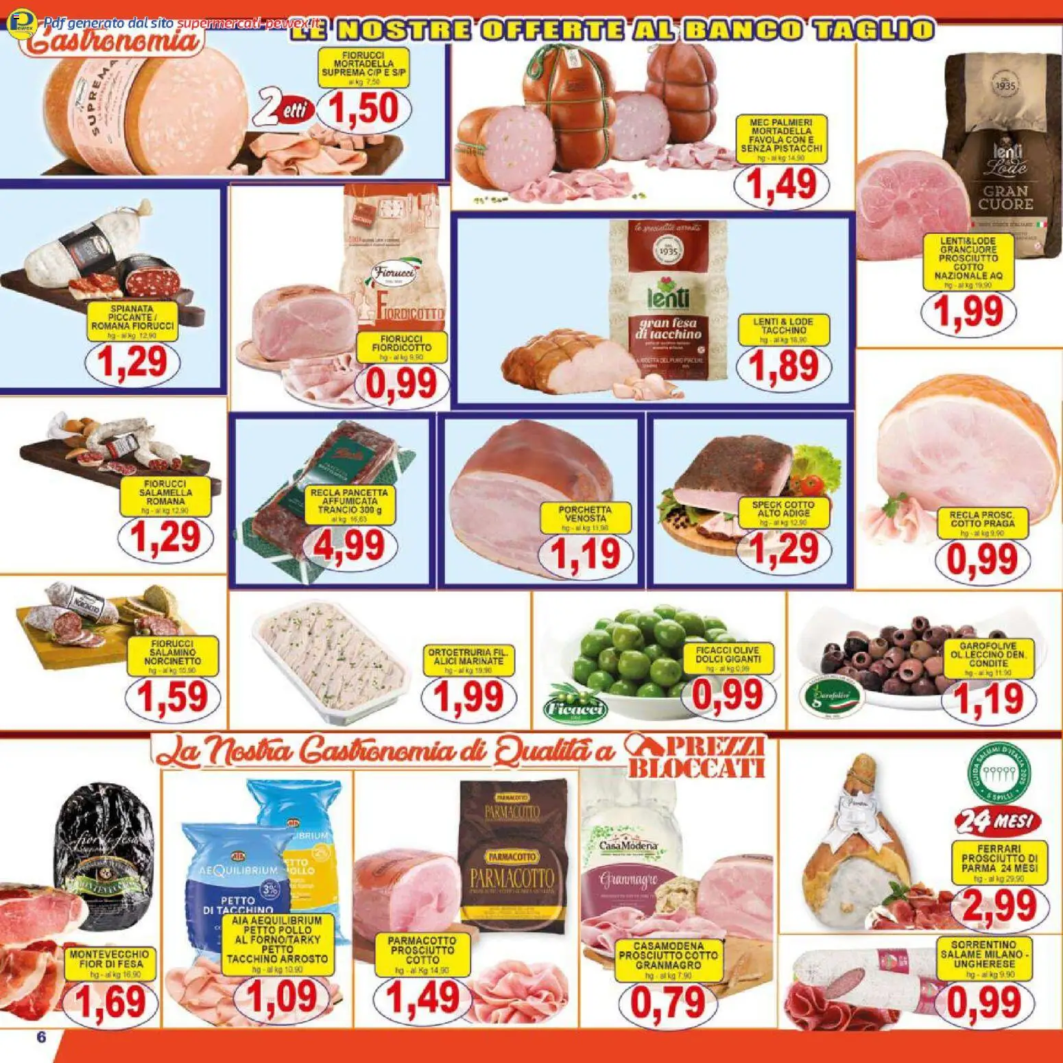 Volantino Pewex del 06.03.2026 | Pagina: 6 | Prodotti: Speck, Porchetta, Olive, Alici