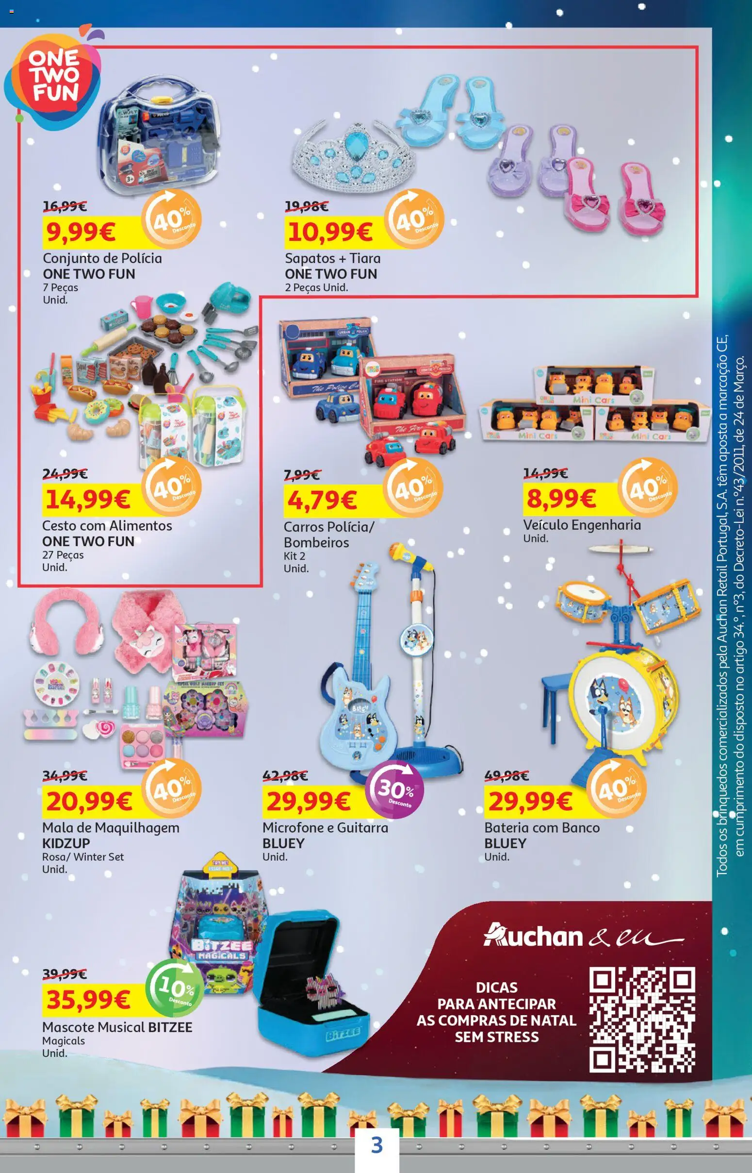 Auchan - Presentes │ válido de 18.11.2025 | Página: 3 | Produtos: Sapatos, Banco, Maquilhagem, Bateria