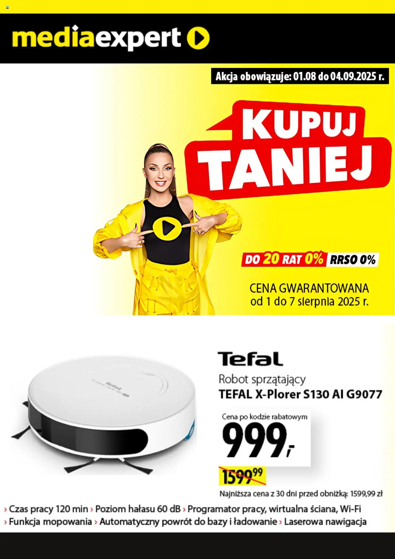 Mediaexpert promocje od 01.08.2025 | Strona: 2 | Produkty: Robot, Nawigacja, Robot sprzątający, Tefal