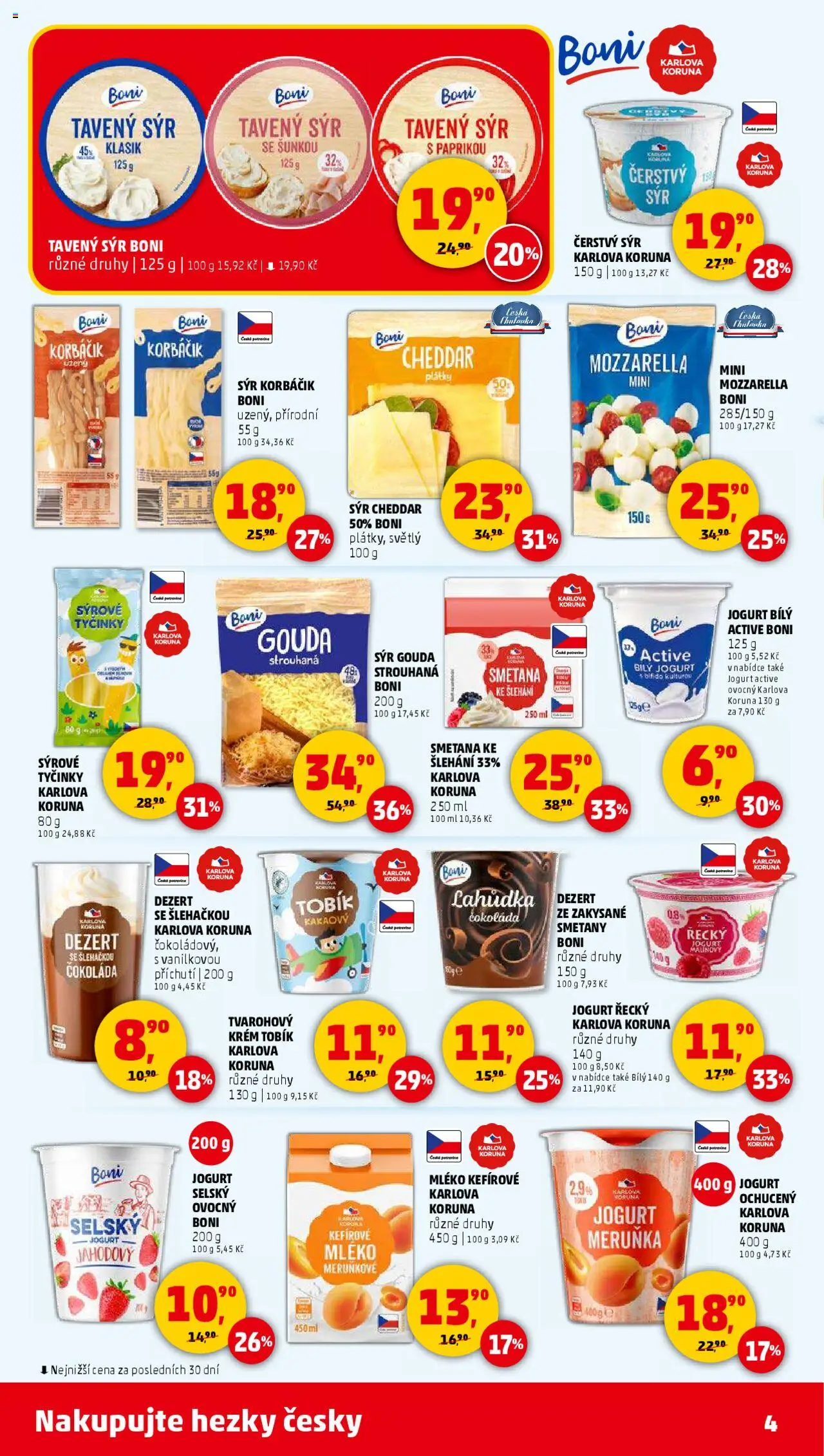 Penny Market leták - Čtvrtečník od 07.08.2025 | Strana: 4 | Produkty: Sýr, Jogurt, Tyčinky, Cheddar