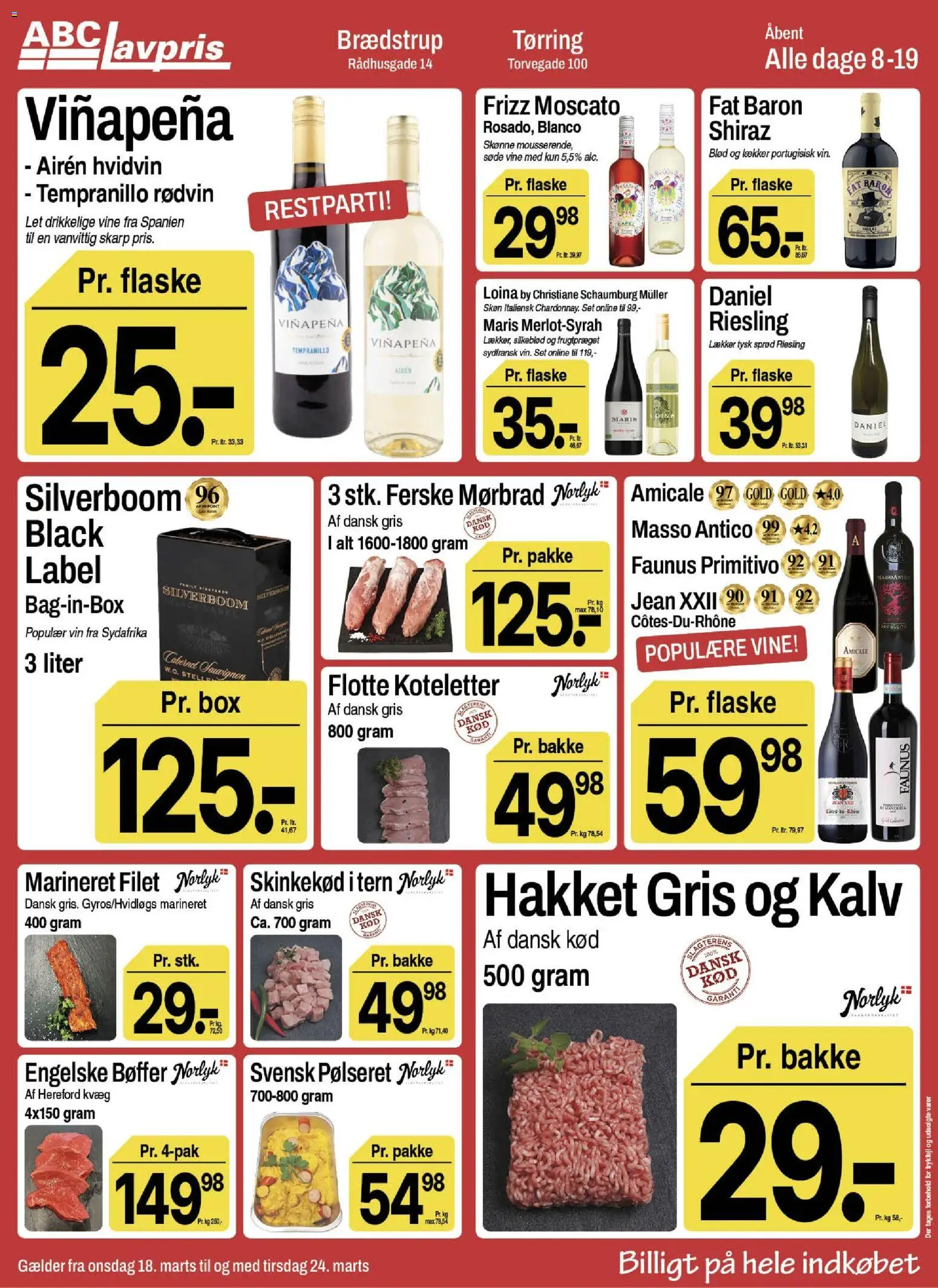 Abc Lavpris tilbudsavis – gyldig fra 18.03.2026 | Side: 5 | Produkter: Vin, Bøffer, Koteletter