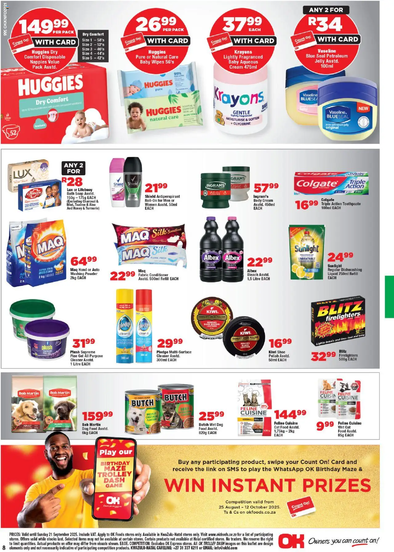 New OK Foods catalogue – valid from 10.09.2025 | Page: 8 | Products: Multivitamins, Body cream, Soap, Nappies