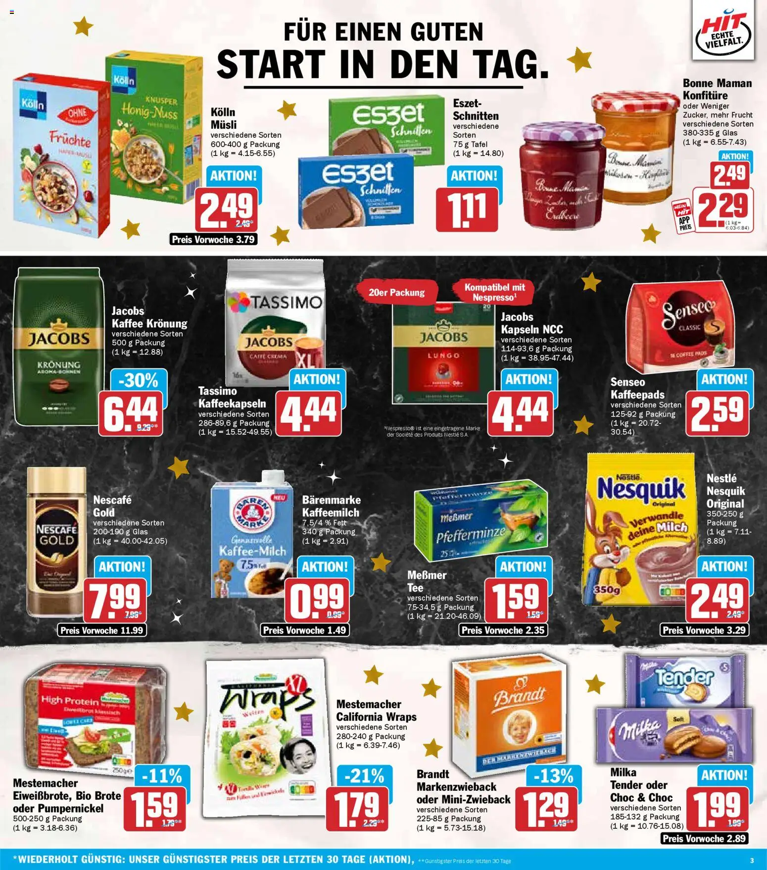 HIT Prospekt 	 – gültig ab 08.12.2025 | Seite: 3 | Produkte: Nescafe, Messmer, Milka, Bonne maman