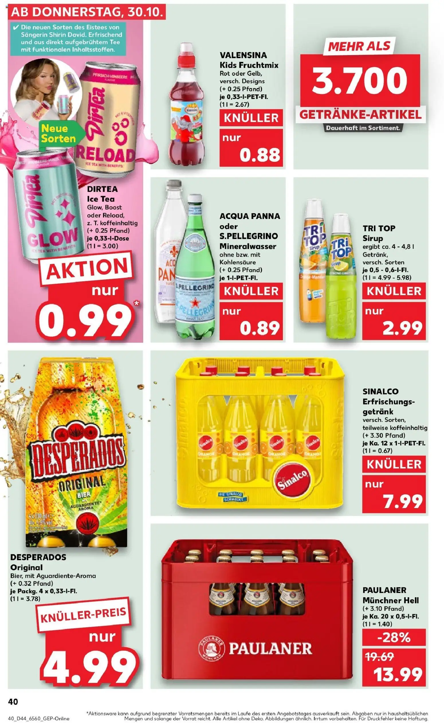 Kaufland prospekt Lengerich	 – gültig ab 30.10.2025 | Seite: 40 | Produkte: Top, Bier, Mineralwasser, Paulaner