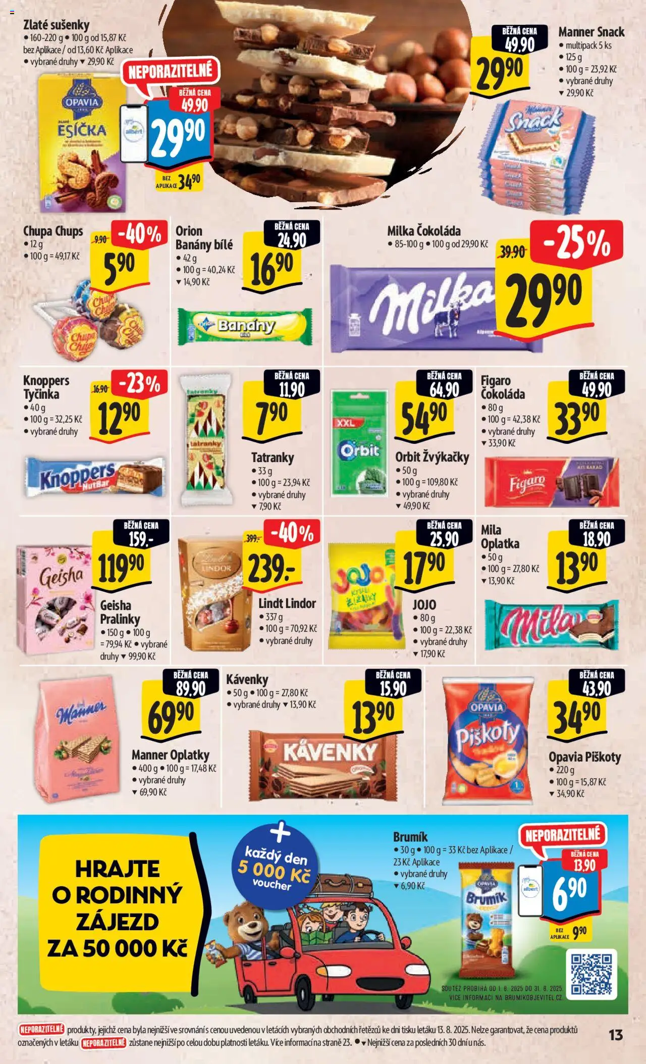 Albert leták - Hypermarket od 20.08.2025 | Strana: 22 | Produkty: Lindor, Tatranky, Milka, Piškoty