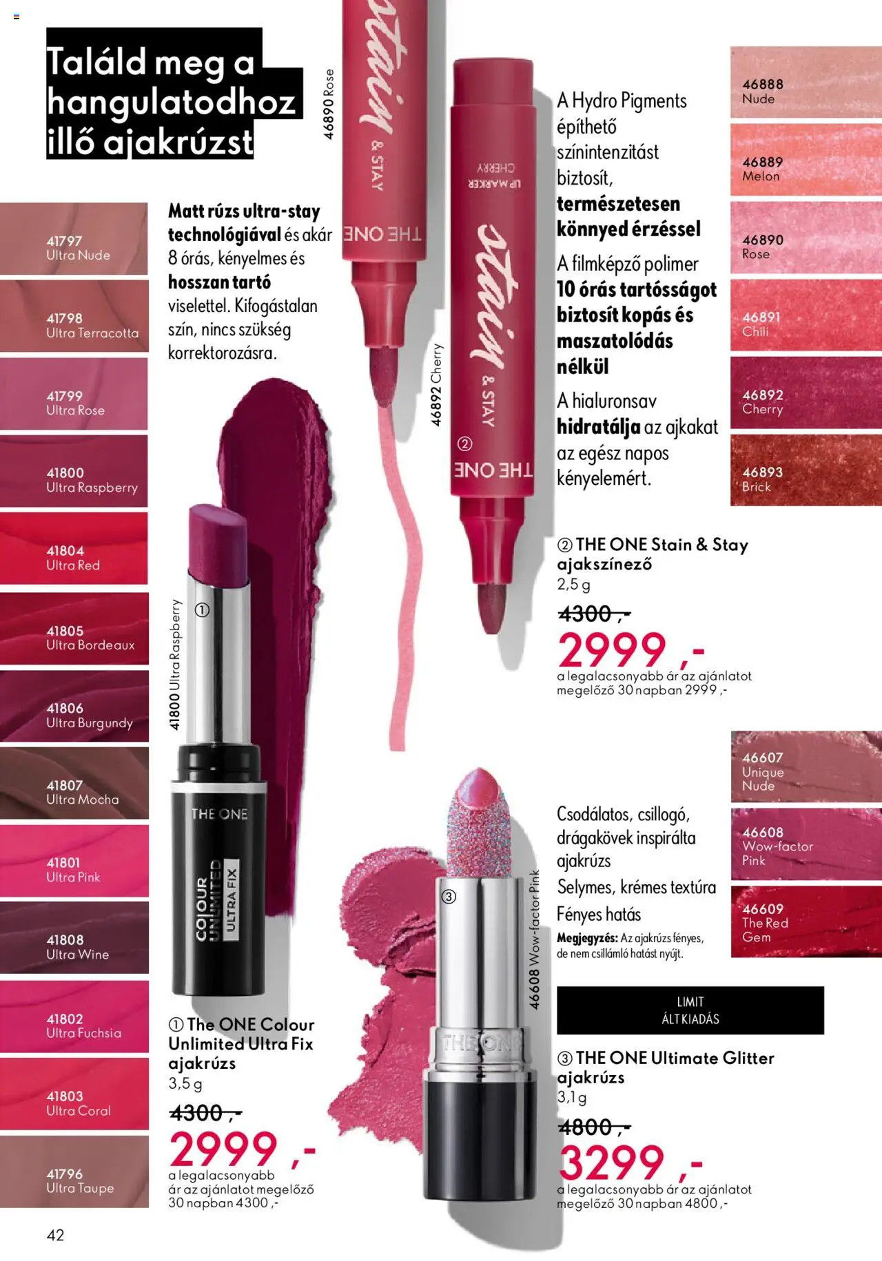 Oriflame akciós ujság - amely érvényes a következő dátumtól: 01.10.2025 | Oldal: 42 | Termékek: Chili, Ajakrúzs, Rúzs