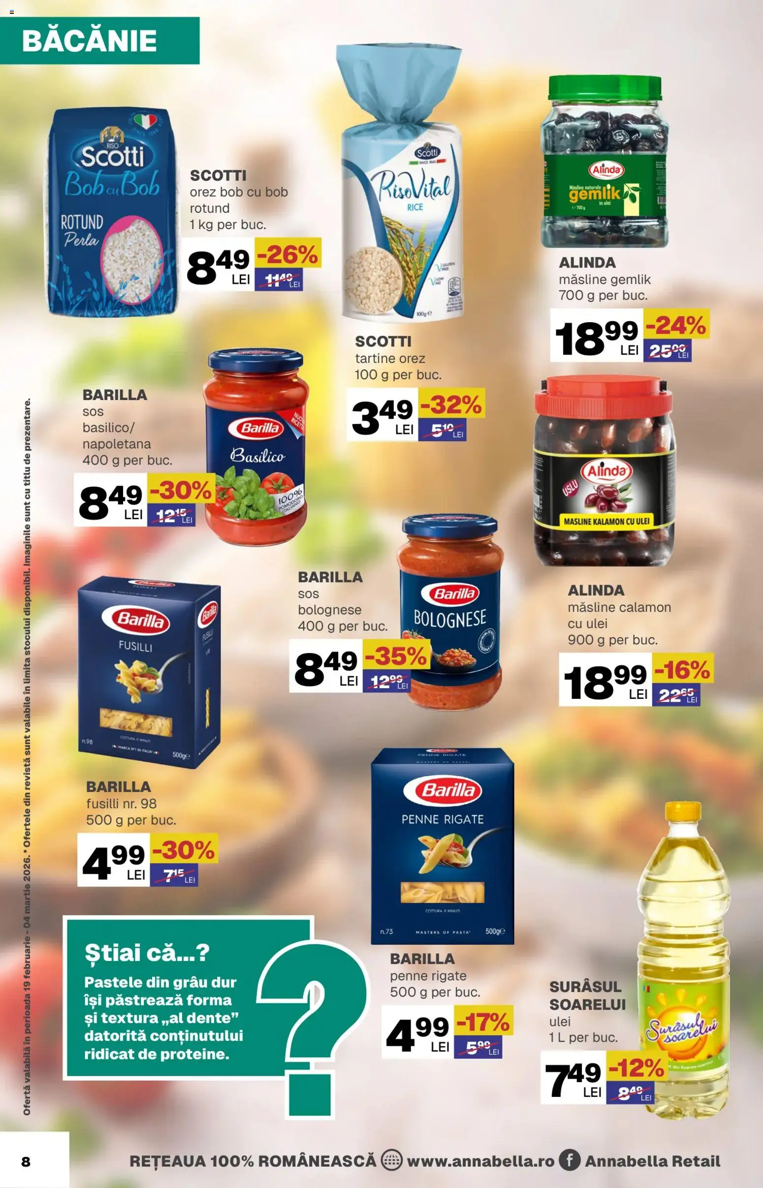 Noul catalog Annabella – valabil de la 19.02.2026 | Pagină: 8 | Produse: Măsline, Ulei, Orez