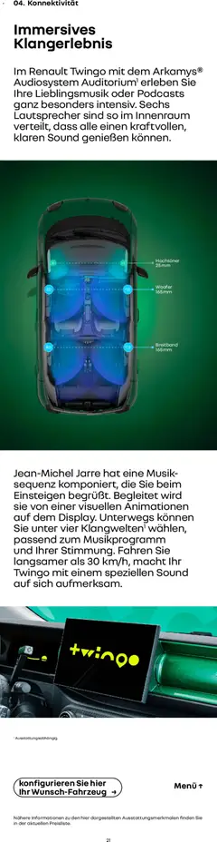 Renault Prospekt Twingo E-Tech	 ab 24.02.2026 gültig | Seite: 21 | Produkte: Lautsprecher