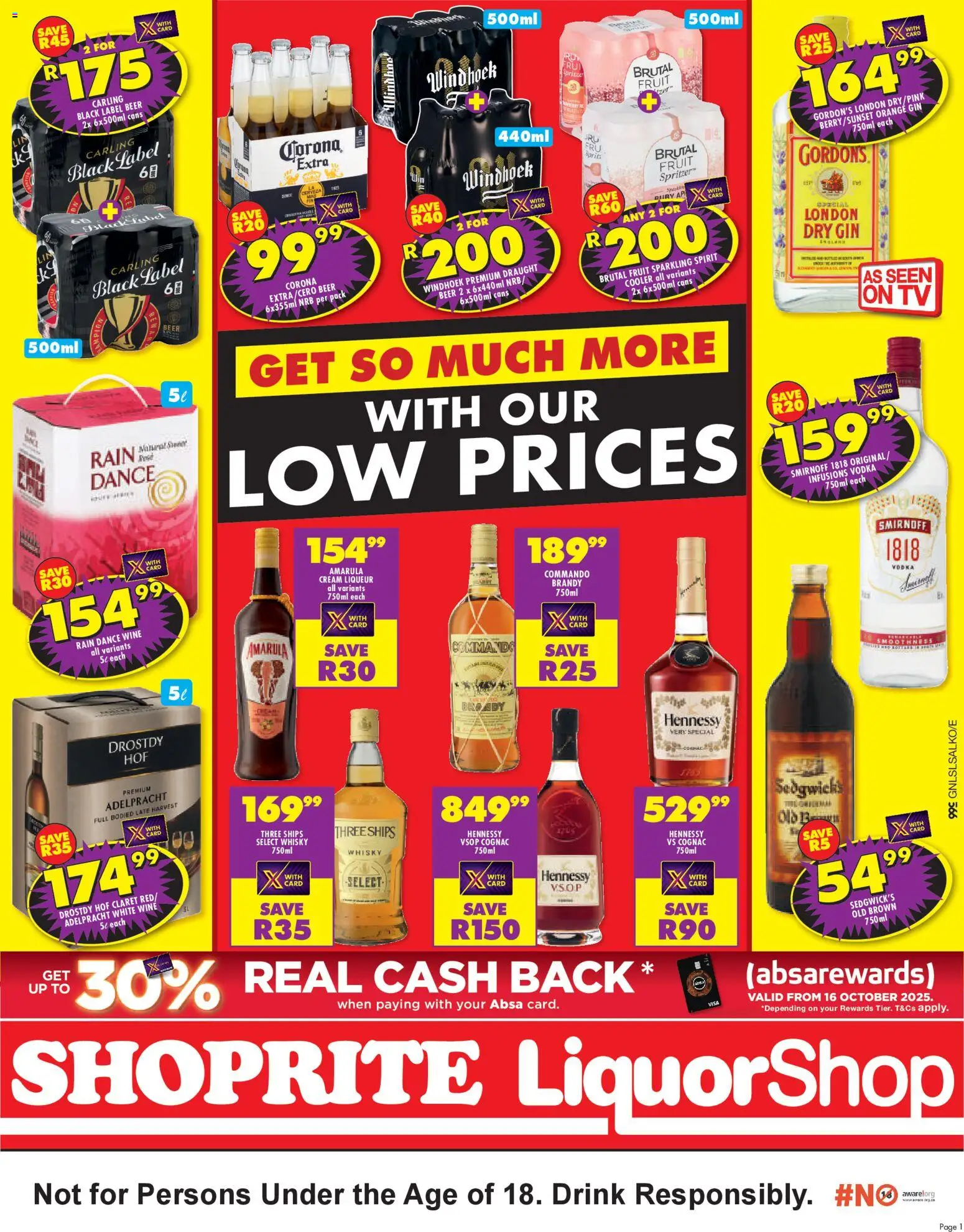New Shoprite catalogue – valid from 24.02.2026 | Page: 1 | Products: TV, Brandy, Cream, Fruit