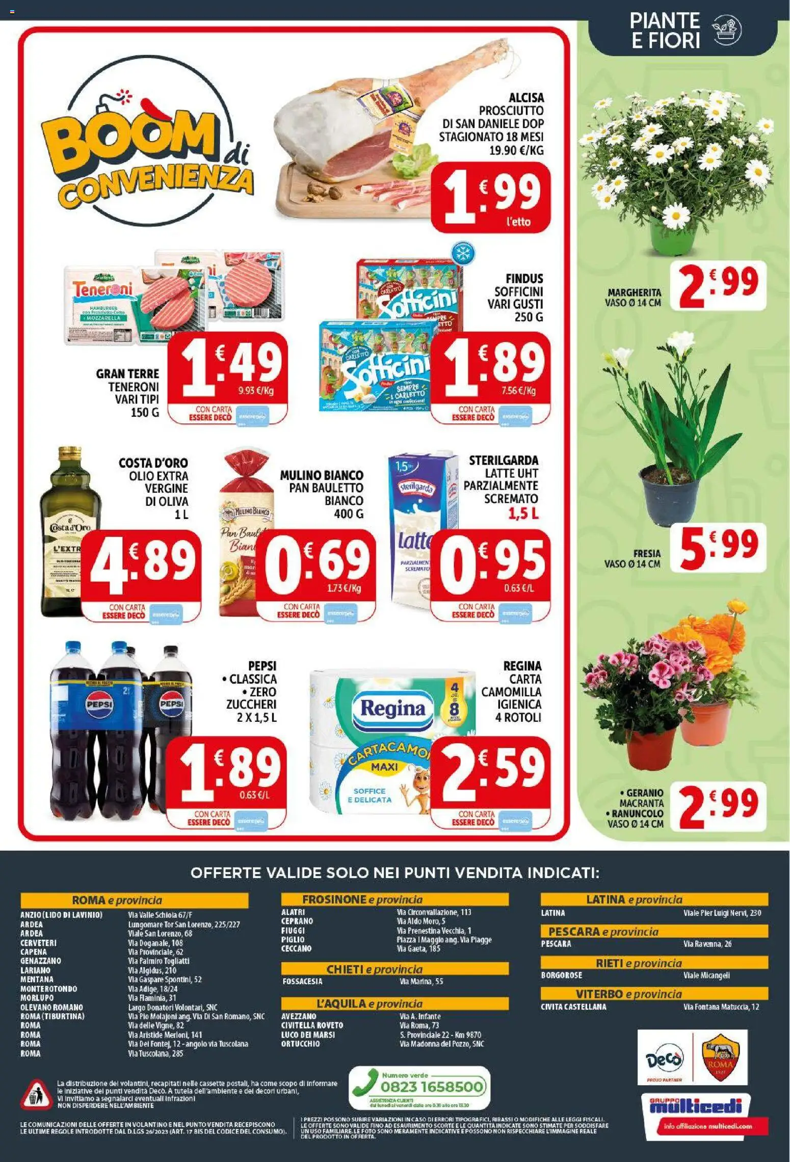Volantino Decò del 09.04.2026 | Pagina: 20 | Prodotti: Latte, Prosciutto, Pepsi, Vaso