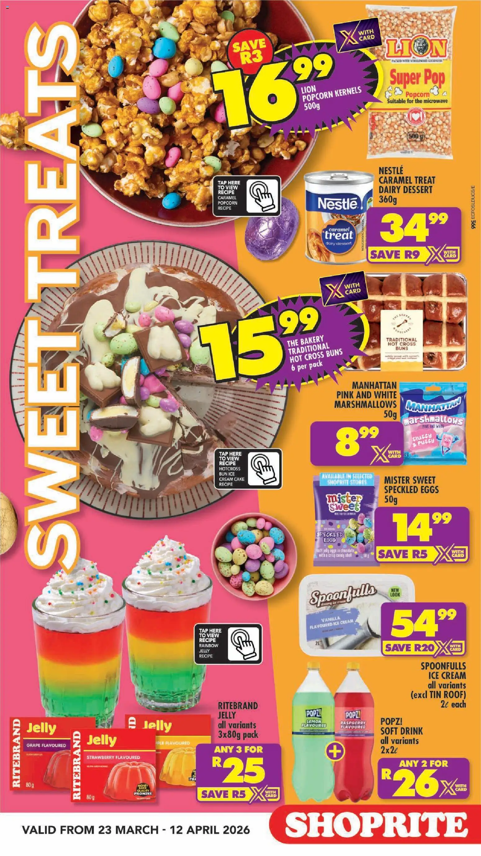 New Shoprite catalogue – valid from 23.03.2026 | Page: 5 | Products: Bakery, Popcorn, Tap, Ice cream
