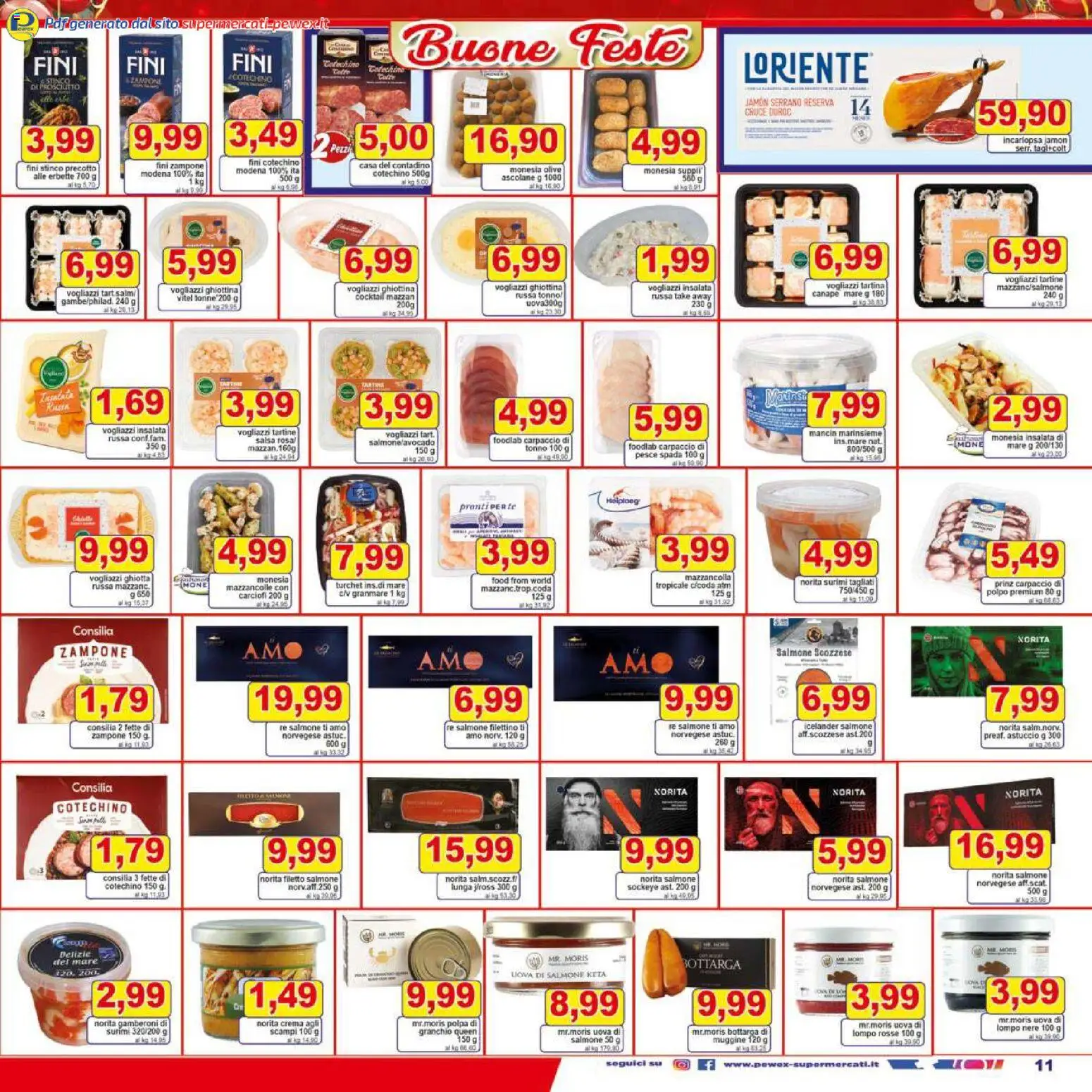 Volantino Pewex del 27.12.2025 | Pagina: 11 | Prodotti: Uova, Salmone, Pesce, Astuccio