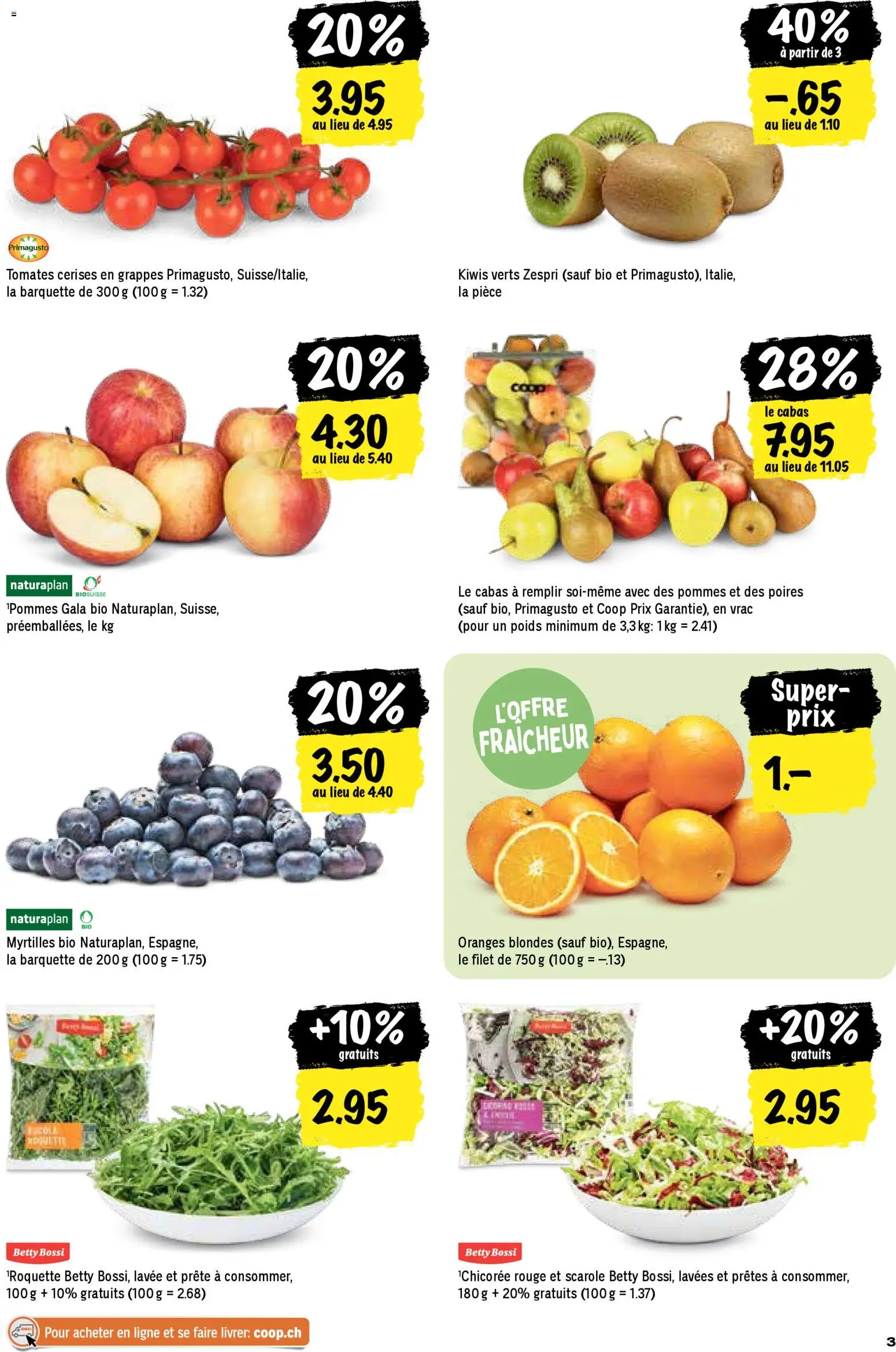 Coop aktionen FR – gültig ab 09.04.2026 | Seite: 3 | Produkte: Rouge, Kiwi