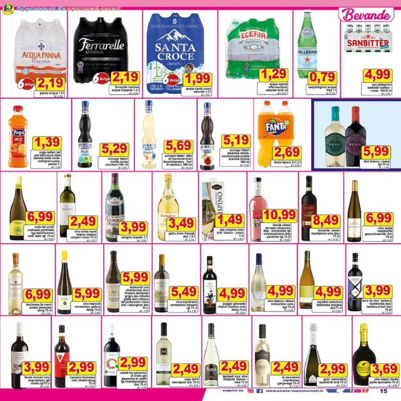 Volantino Pewex del 25.07.2025 | Pagina: 15 | Prodotti: Limone, Vino, Spumante, Fanta