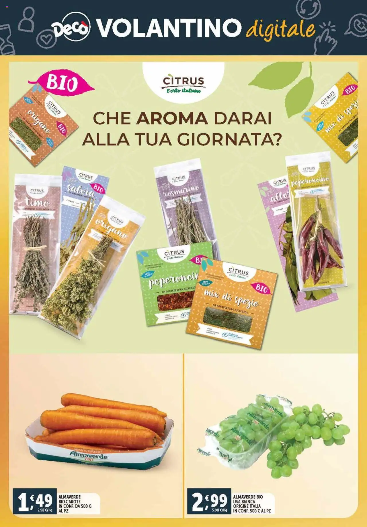 Volantino Decò del 03.10.2025 | Pagina: 22 | Prodotti: Rosmarino, Spezie, Peperoncino, Uva