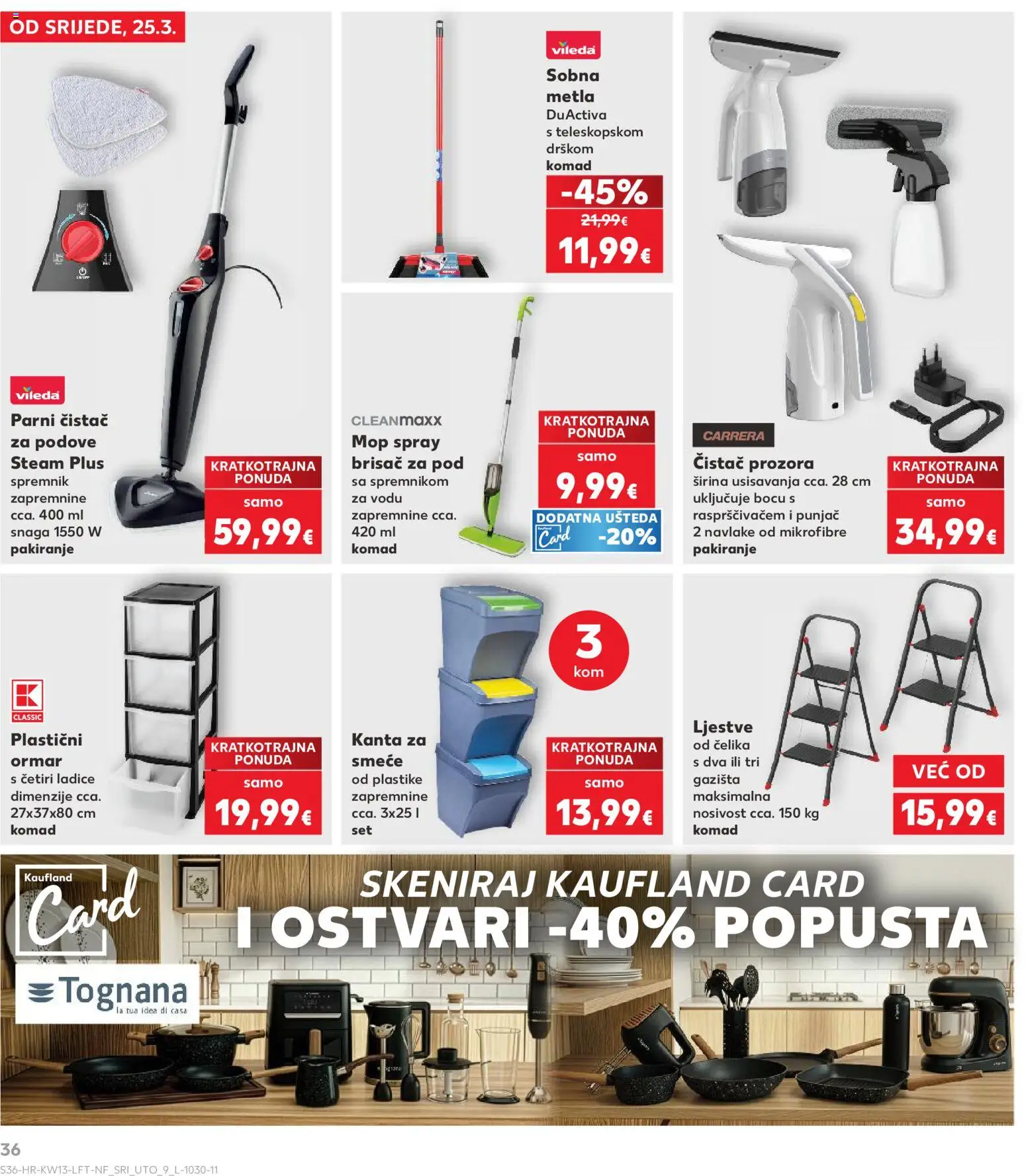 Kaufland katalog | vrijedi od 25.03.2026 | Stranica: 36 | Proizvodi: Mop, Ladice, Kanta za smeće, Vileda