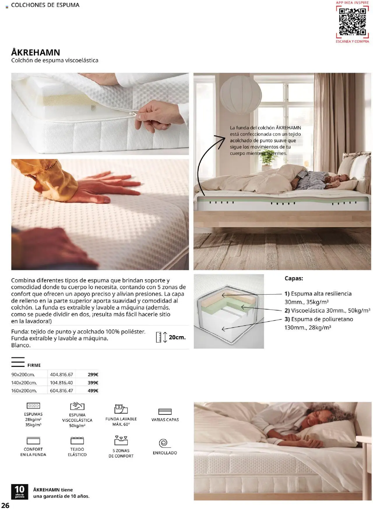 Catálogo IKEA Confort │ válido desde el 04.02.2025 | Página: 26 | Productos: Colchon, Funda, Lavadora