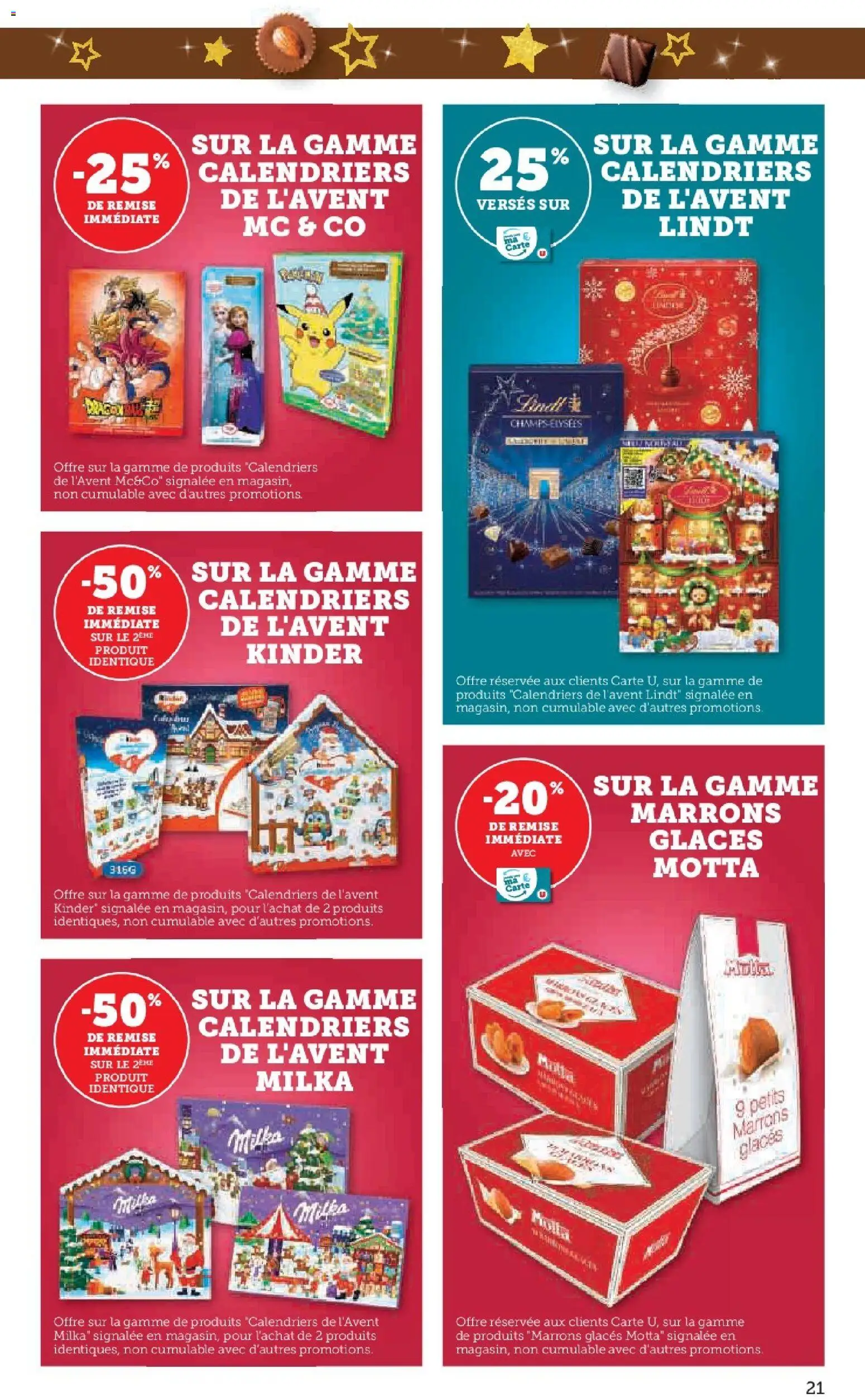 {H1} | Page: 21 | Produits: Glaces, Marrons glacés, Lindt