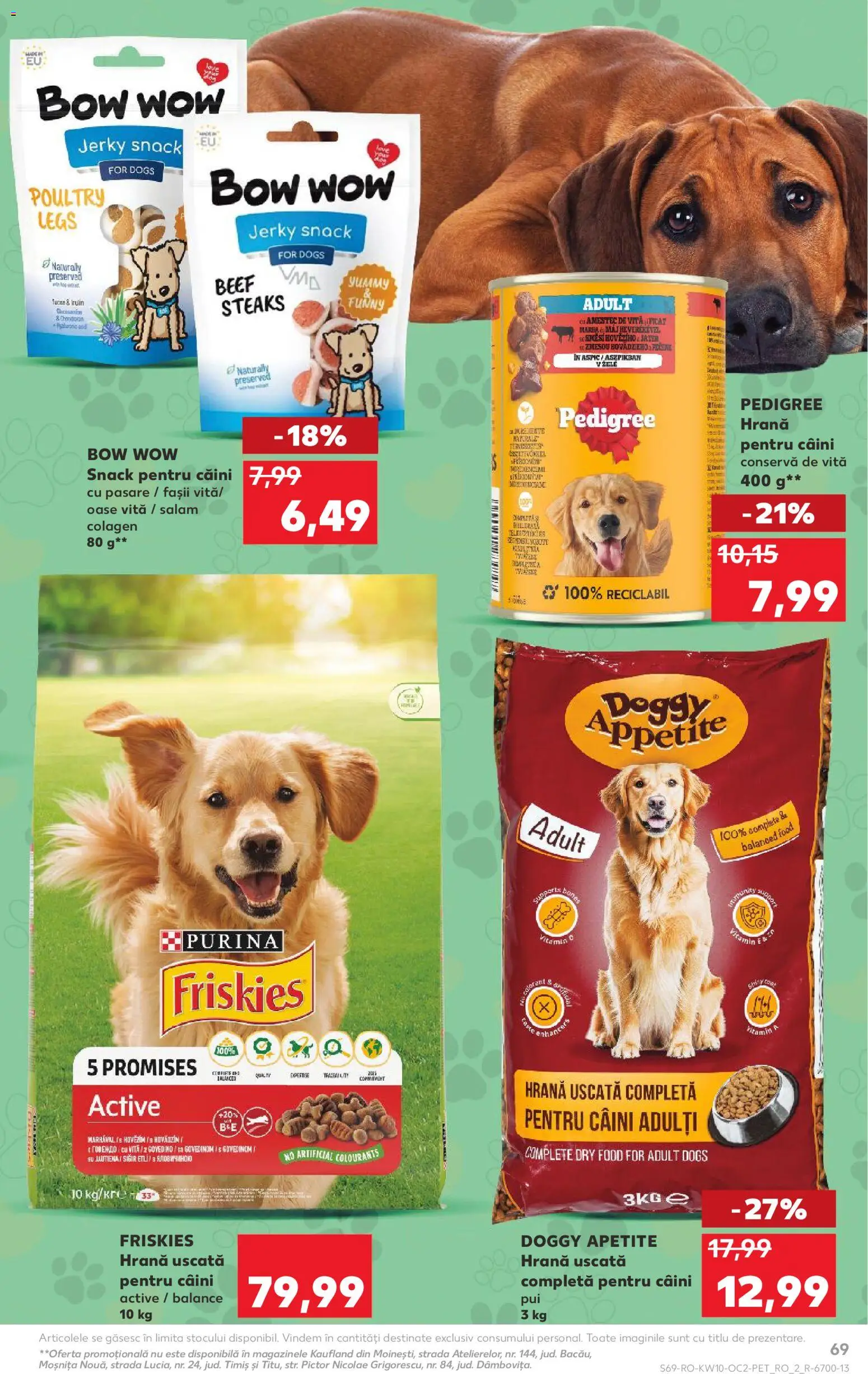Noul catalog Kaufland – valabil de la 04.03.2026 | Pagină: 69 | Produse: Hrană pentru câini, Hacıyatmaz Kedi Oyuncağı, Salam