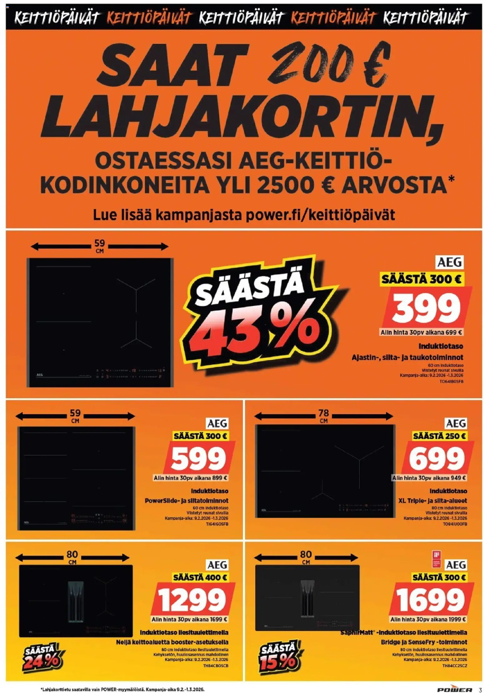 Power - POWER HINTAAN Viikon mainoslehti – voimassa 21.03.2026 alkaen | Sivu: 3 | Tuotteet: Induktiotaso
