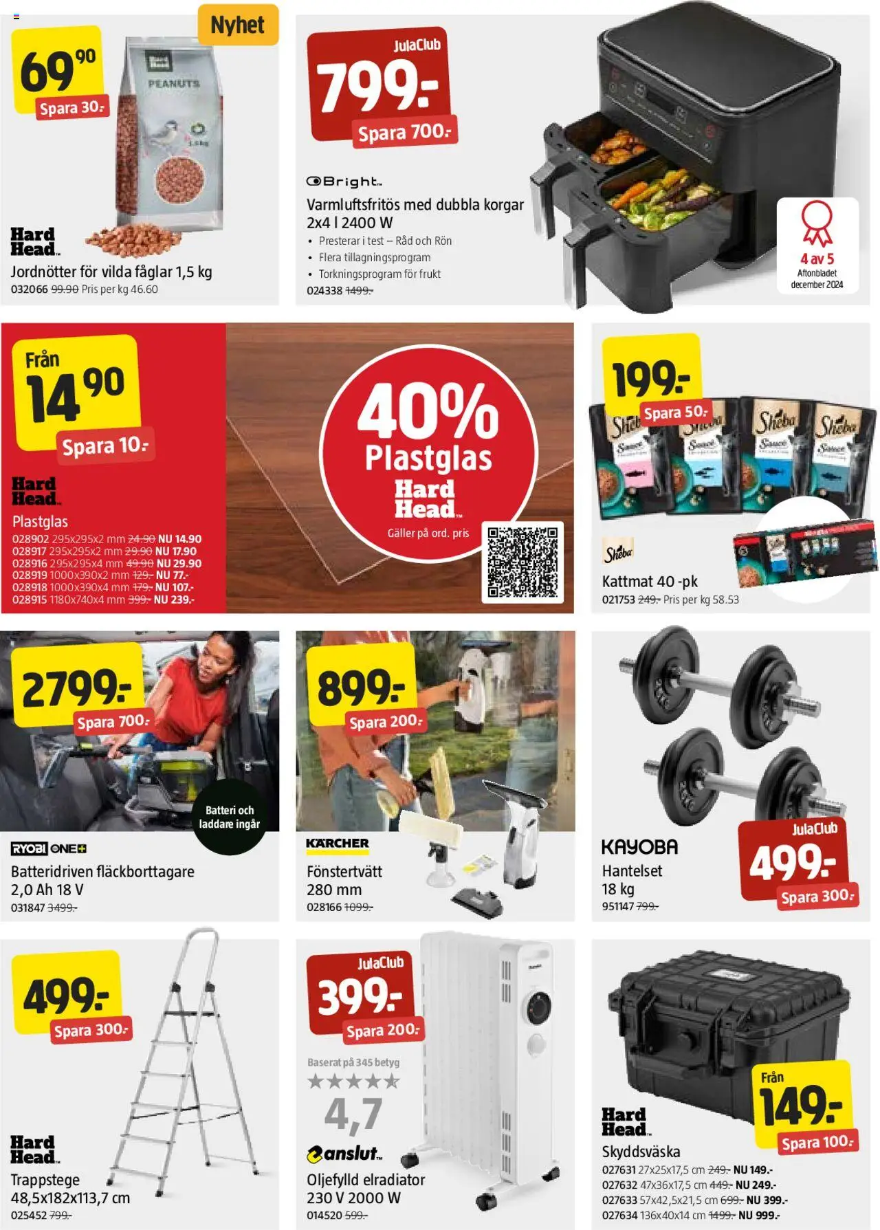 Jula reklamblad aktuell från 02.10.2025 | Sida: 5 | Produkter: Trappstege, Galler, Kattmat, Plastglas