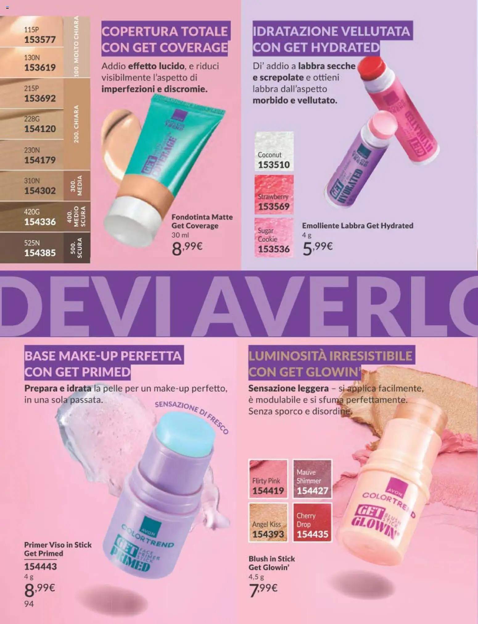 Volantino Avon del 01.12.2025 | Pagina: 94 | Prodotti: Fondotinta, Blush