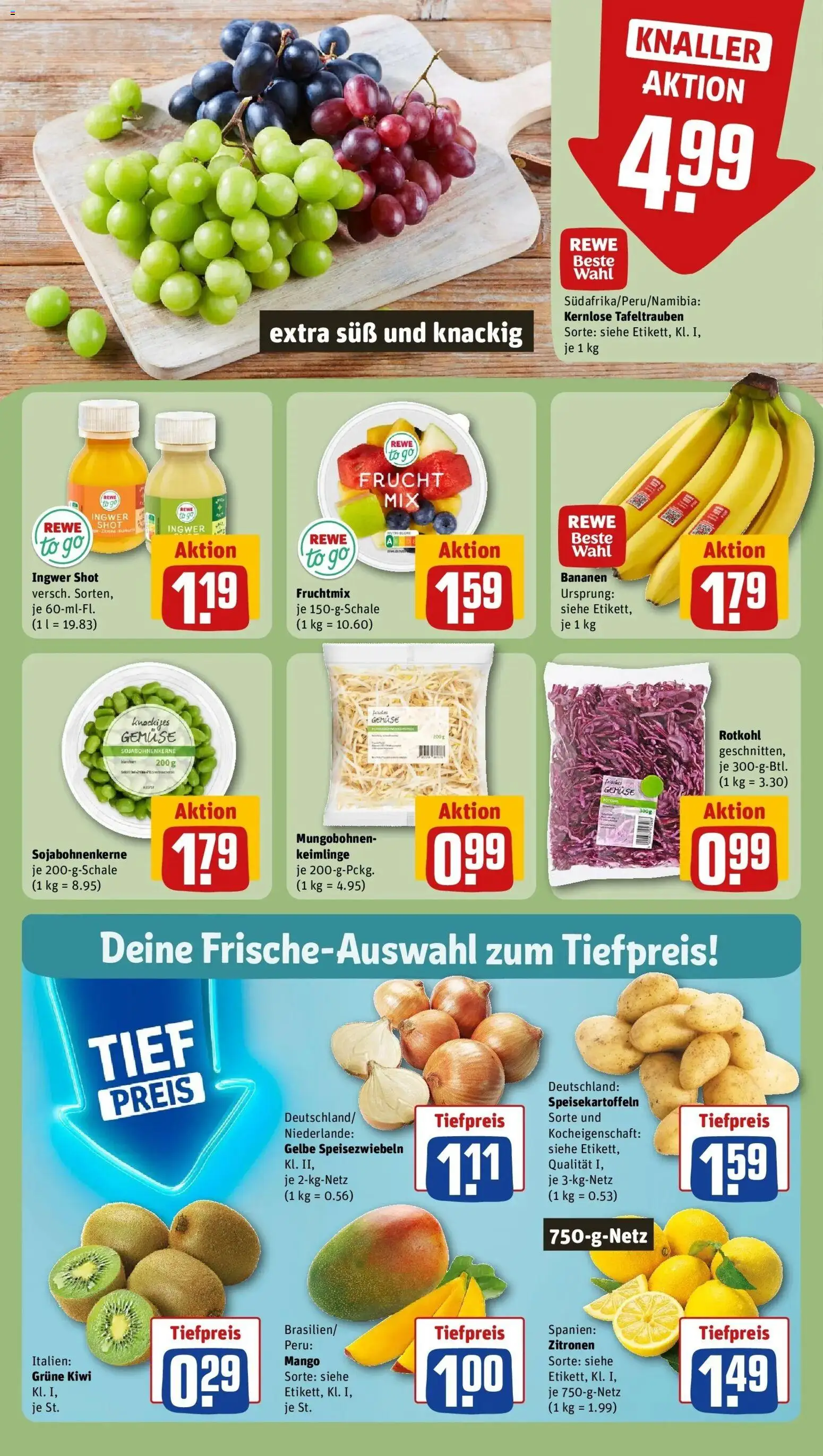 Rewe Prospekt Hamburg	 – gültig ab 15.03.2026 | Seite: 8 | Produkte: Bananen, Mango, Kiwi, Zitronen