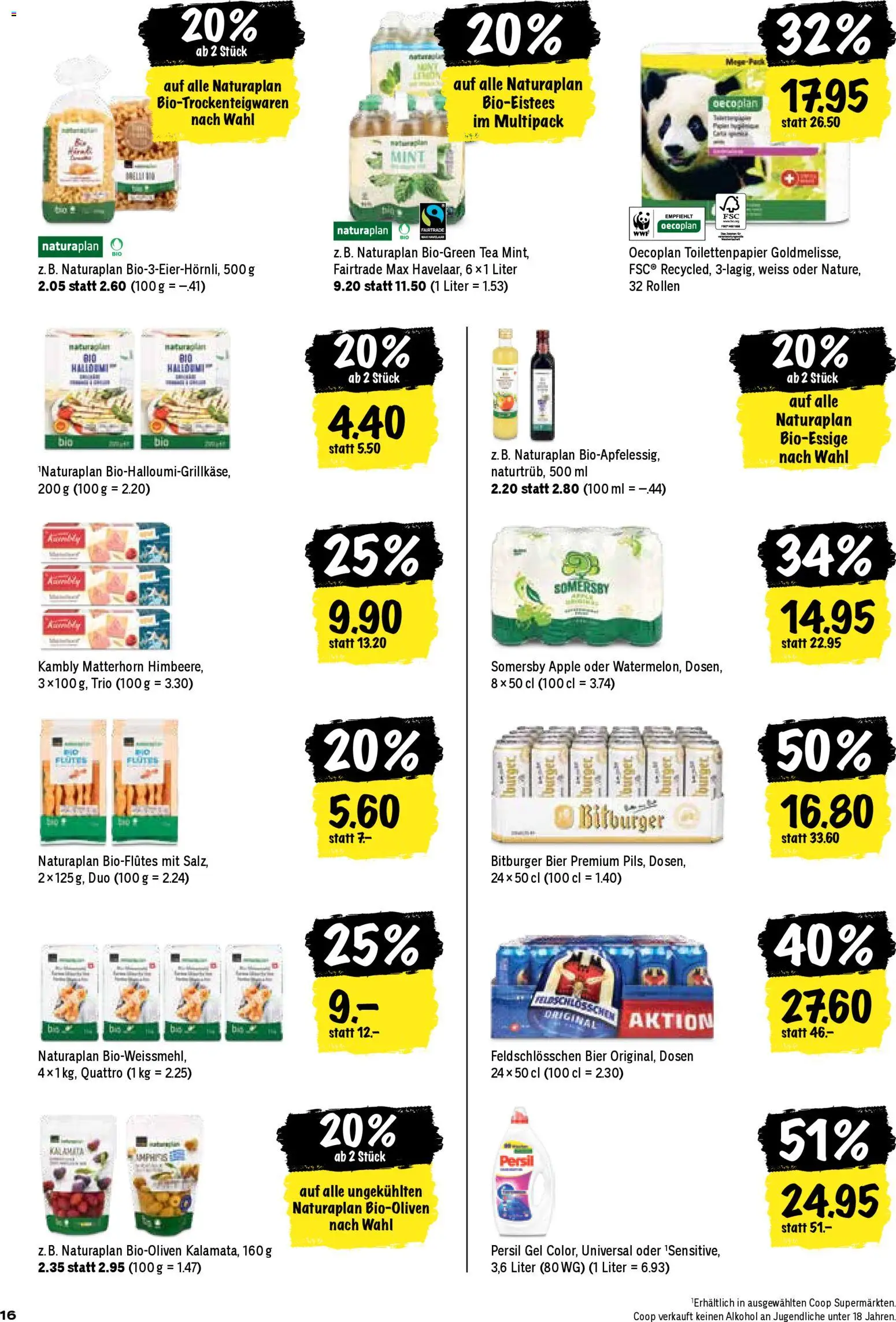 Coop aktionen – gültig ab 31.03.2026 | Seite: 16 | Produkte: Burger, Bier, Apple, Toilettenpapier