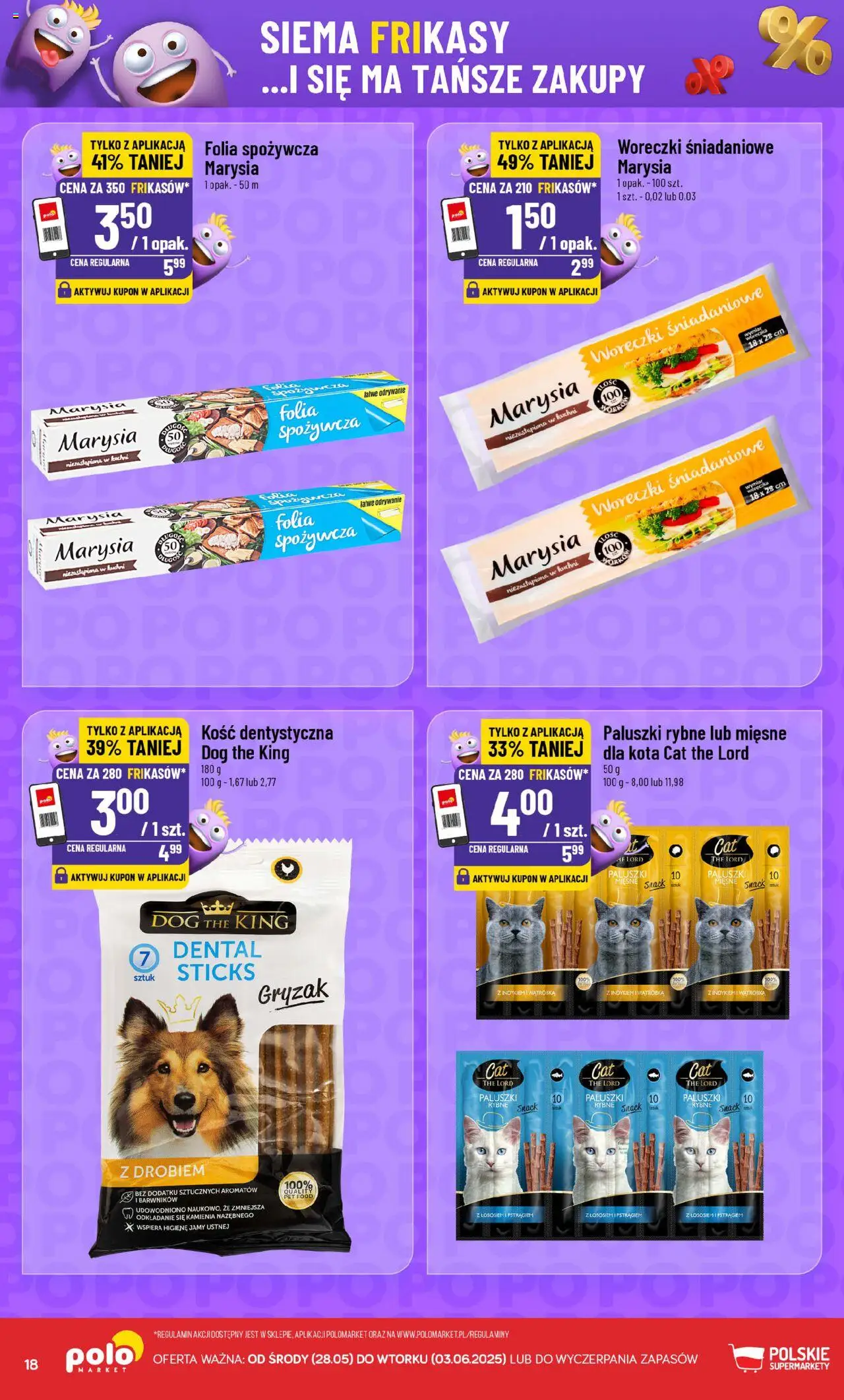 POLOmarket Gazetka - Frikasowe hity od 28.05.2025 | Strona: 18 | Produkty: Folia spożywcza, Wątróbka, Paluszki rybne, Paluszki
