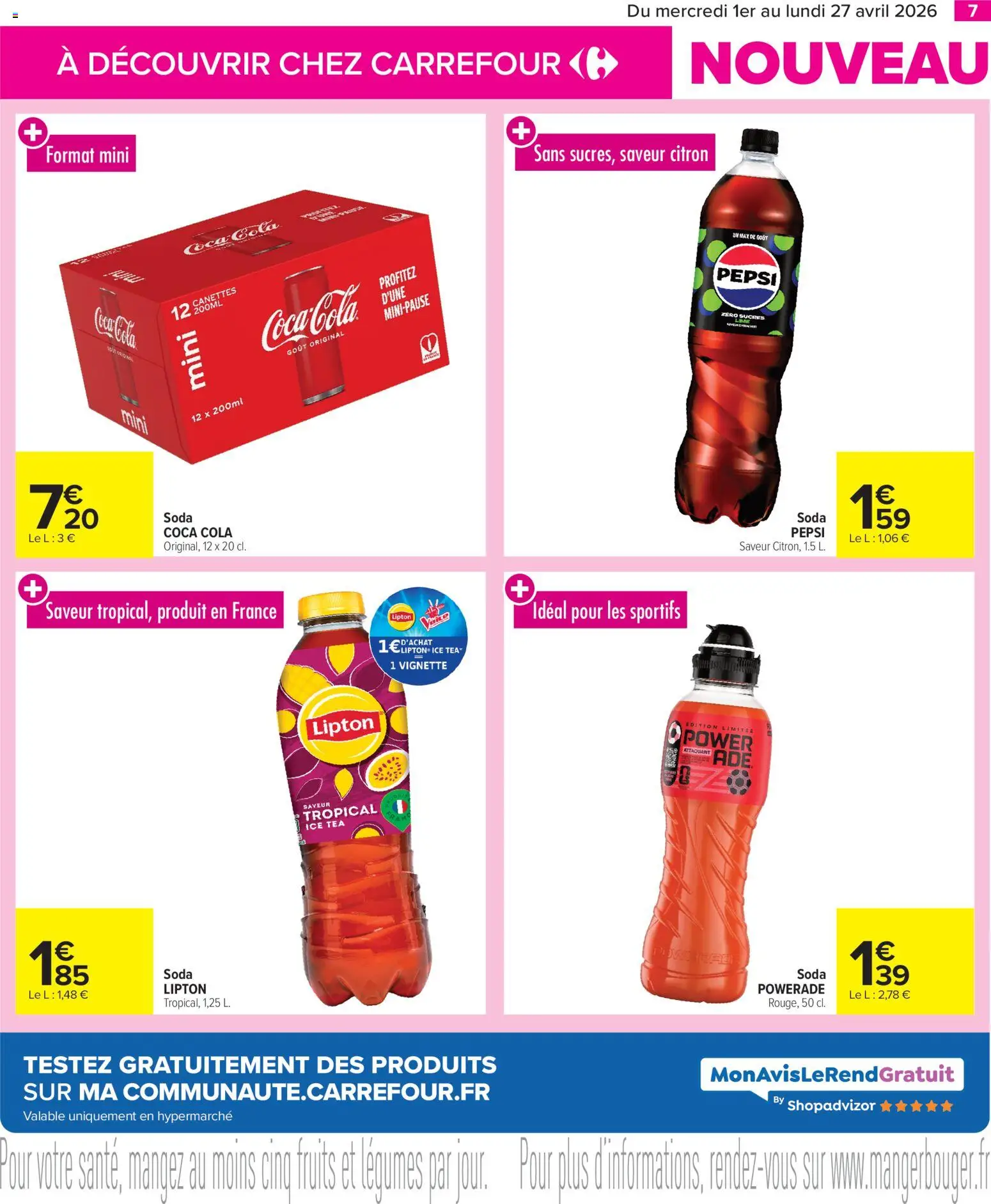 {H1} | Page: 7 | Produits: Citron, Coca cola