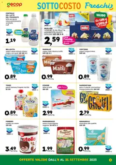 Volantino GECOP del 08.09.2025 | Pagina: 5 | Prodotti: Latte, Nutella, Stracchino, Parmigiano