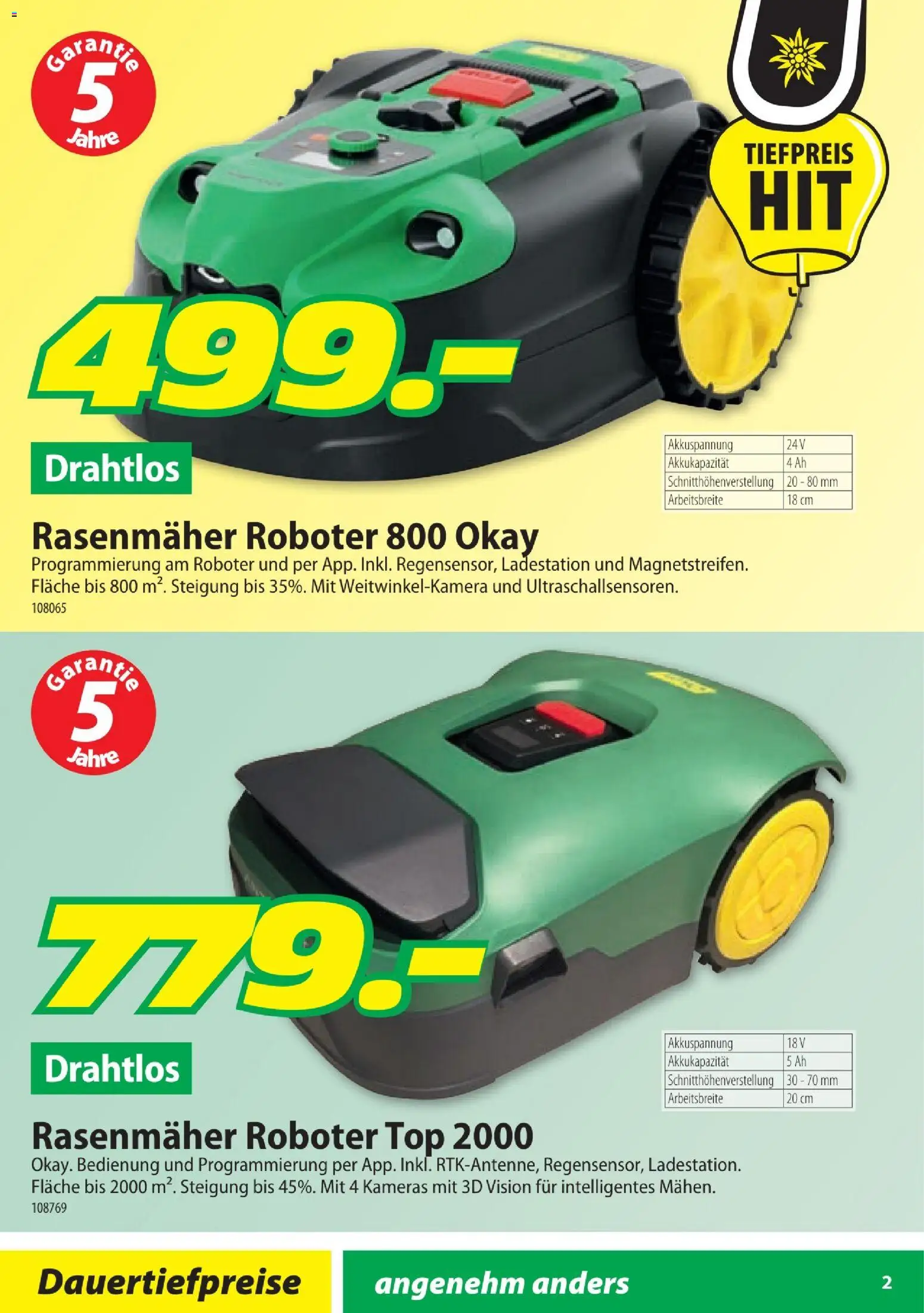 Landi Aktionen Garten – gültig ab 20.01.2026 | Seite: 2 | Produkte: Roboter, Top, Rasenmäher