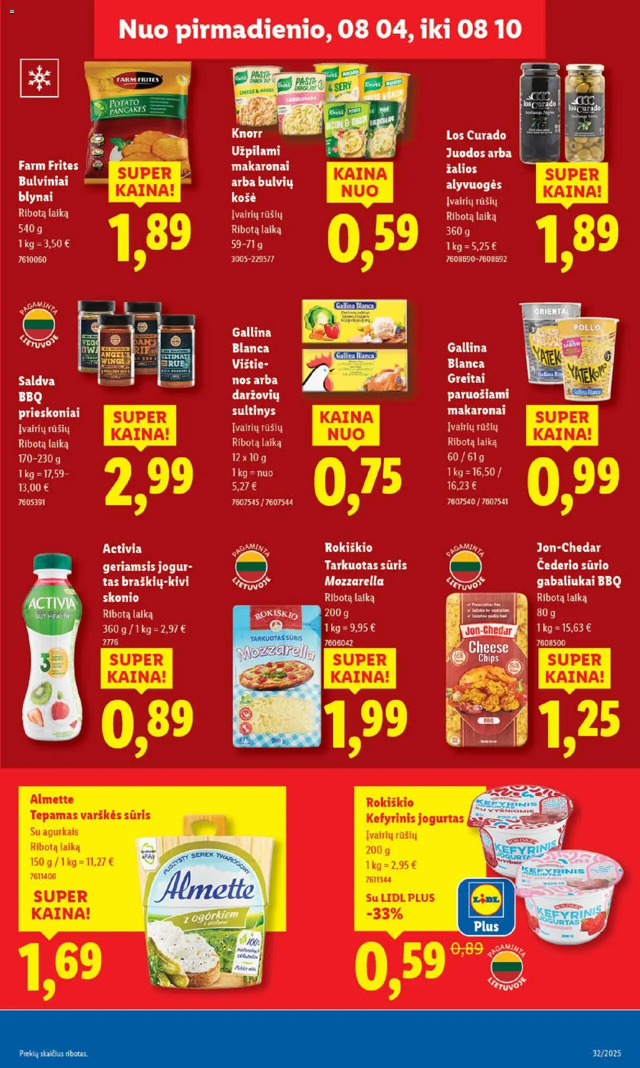 LIDL leidinys│galioja nuo 07.08.2025 | Puslapis: 41 | Prekių: Varškės sūris, Košė, Prieskoniai, Makaronai