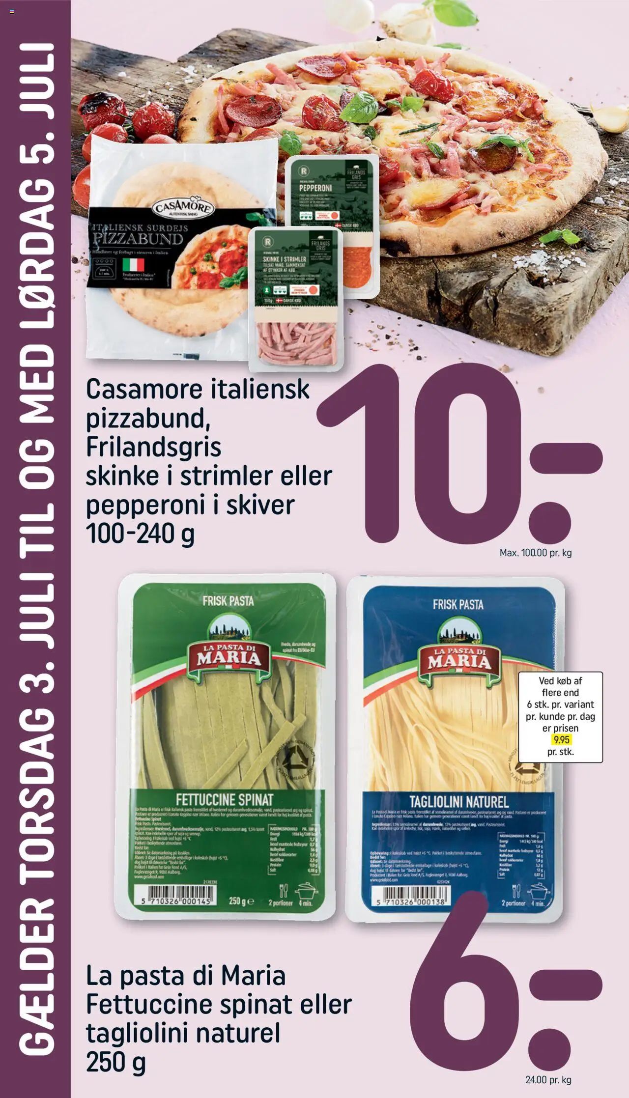 Rema 1000 Tilbudsavis gyldig fra 29.06.2025 | Side: 24 | Produkter: Skinke, Pizza, Hvedemel, Køleskab
