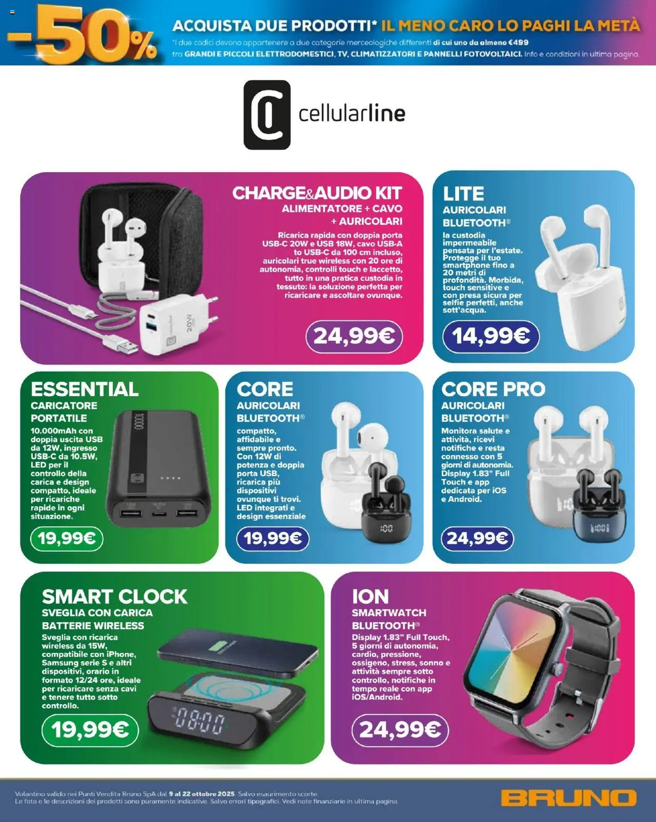 Volantino BRUNO del 09.10.2025 | Pagina: 6 | Prodotti: Auricolari, Cavo, USB, Presa