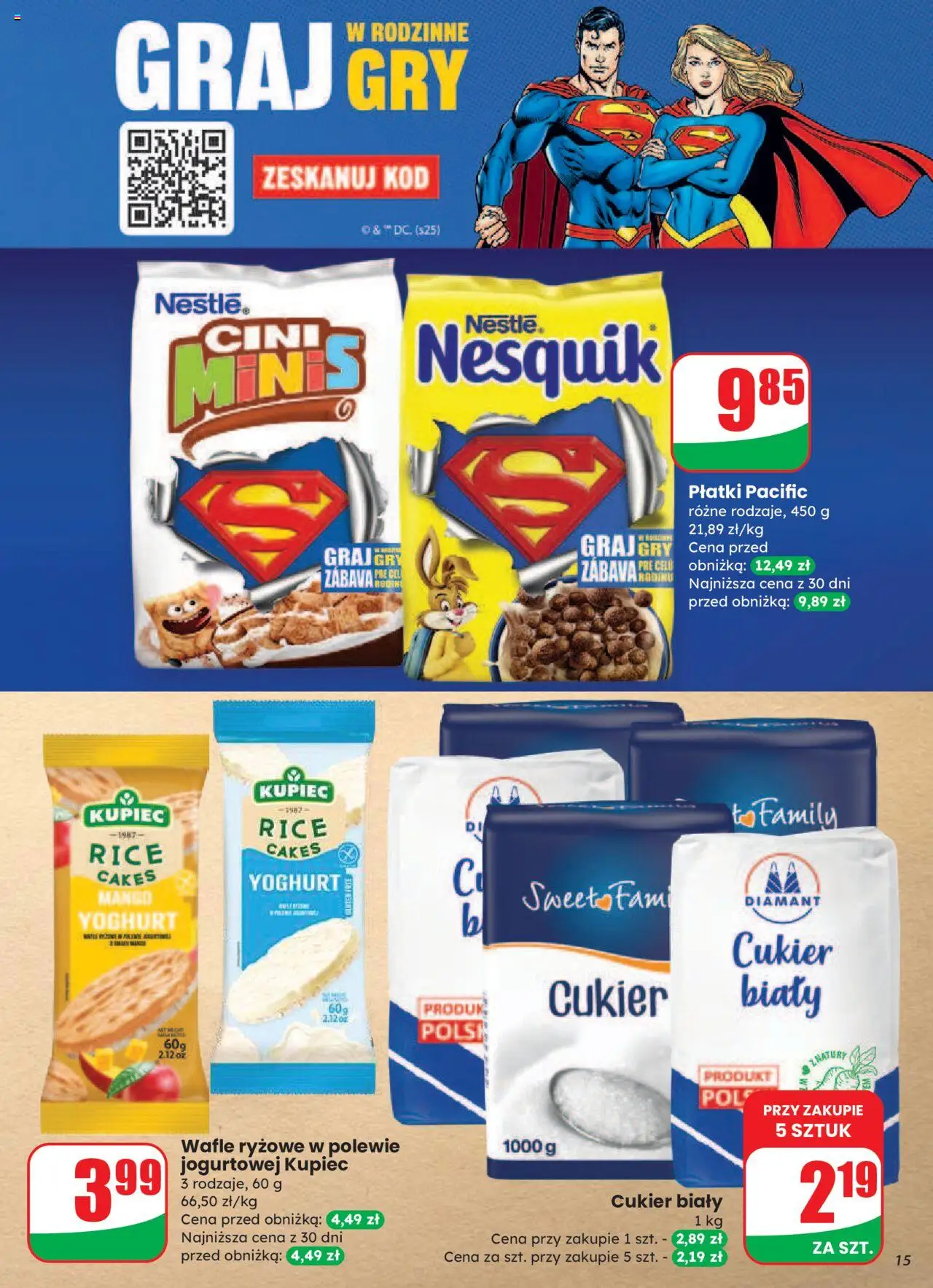 Dino Gazetka od 20.08.2025 | Strona: 15 | Produkty: Mango, Gry, Płatki, Cukier