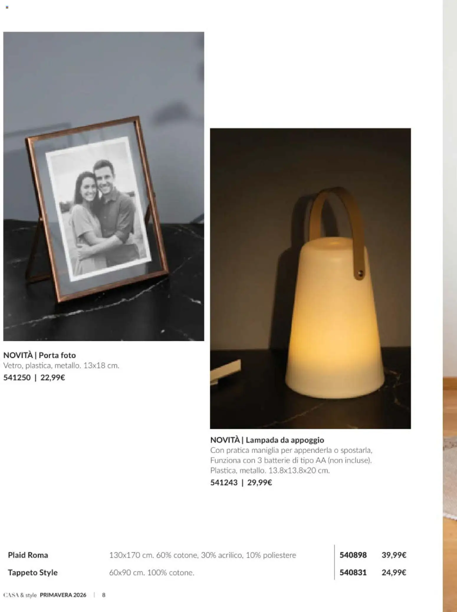 Volantino Avon del 01.04.2026 | Pagina: 8 | Prodotti: Plaid, Tappeto, Batterie, Lampada