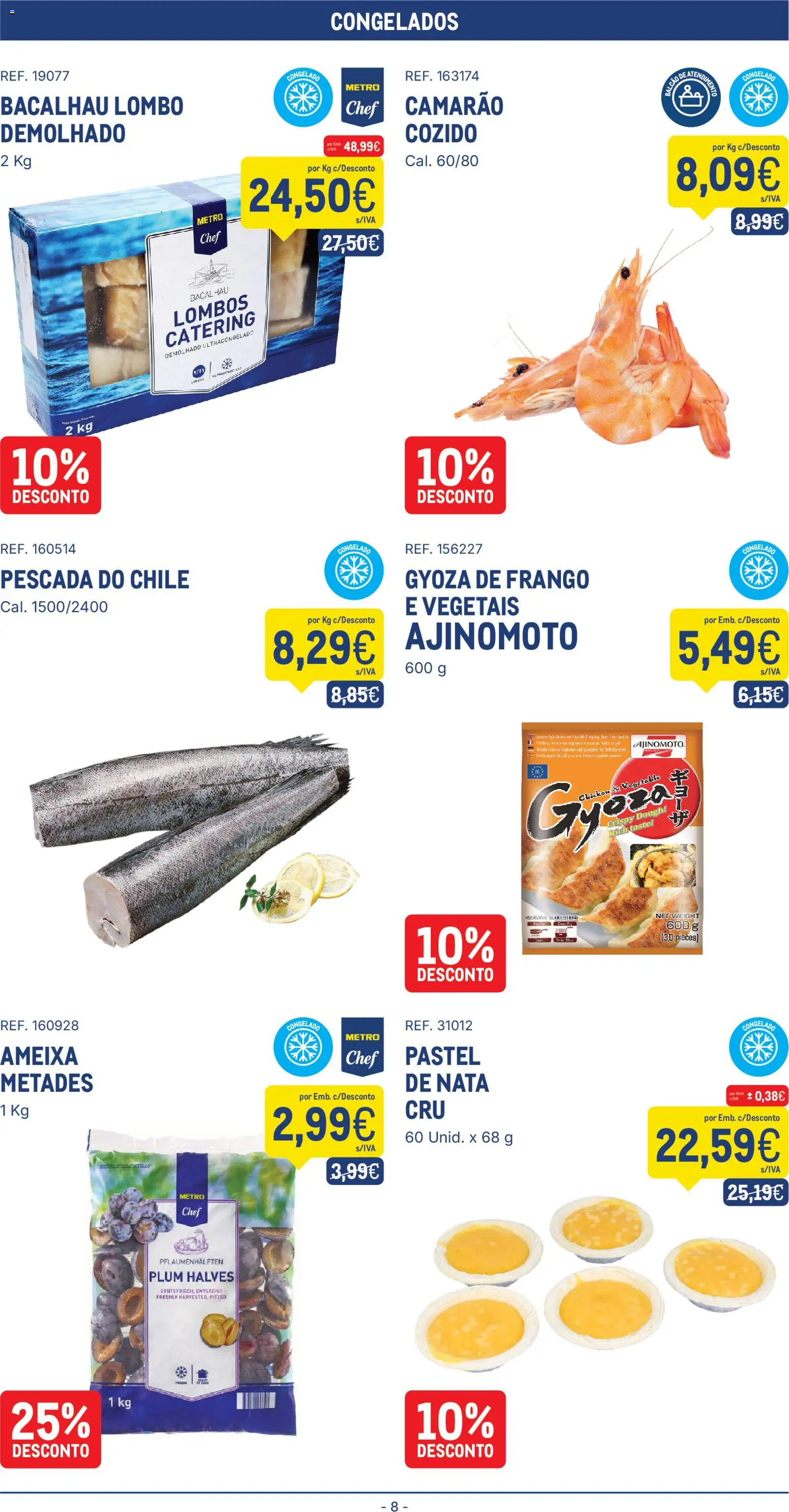 Makro folheto │ válido de 20.01.2026 | Página: 8 | Produtos: Bacalhau, Frango, Pescada, Nata