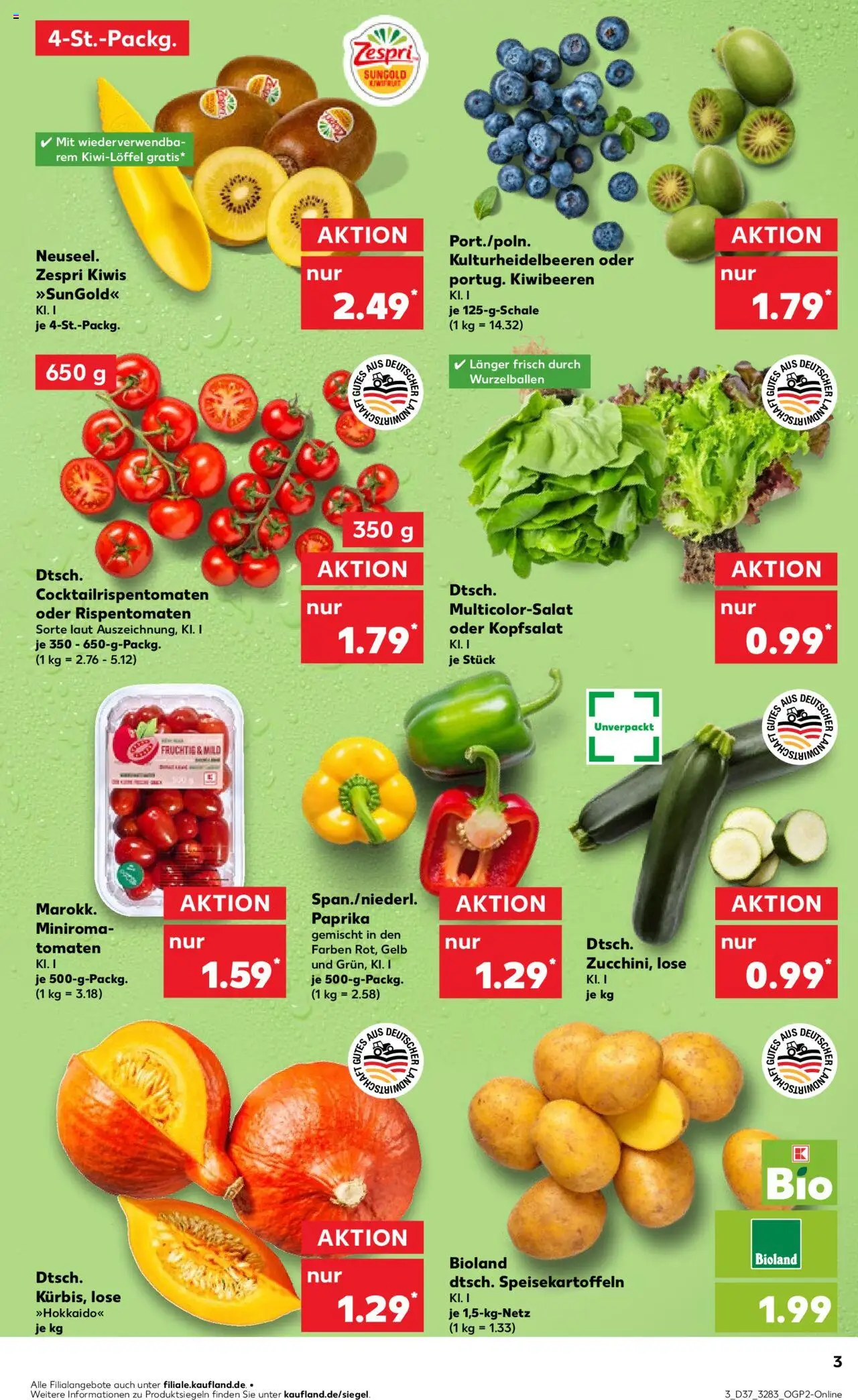 Kaufland prospekt Berlin	 – gültig ab 11.09.2025 | Seite: 3 | Produkte: Tomaten, Paprika, Kiwi