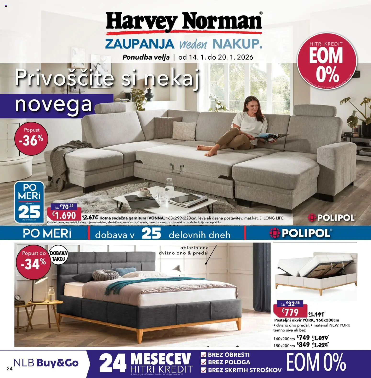 Novi Harvey Norman katalog ponudbe – veljaven od 14.01.2026 | Stran: 24 | Izdelki: Okvir, Posteljni okvir, Sedezna garnitura