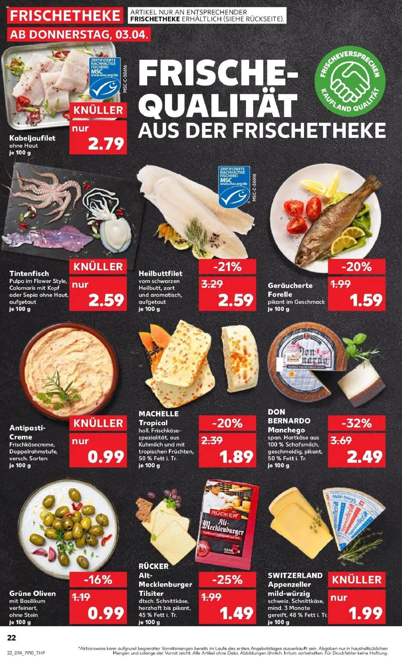 Kaufland - Nürnberg, Fürther Straße 187 - gültig ab dem 03.04.2025 | Seite: 22 | Produkte: Tintenfisch, Creme, Frischkase