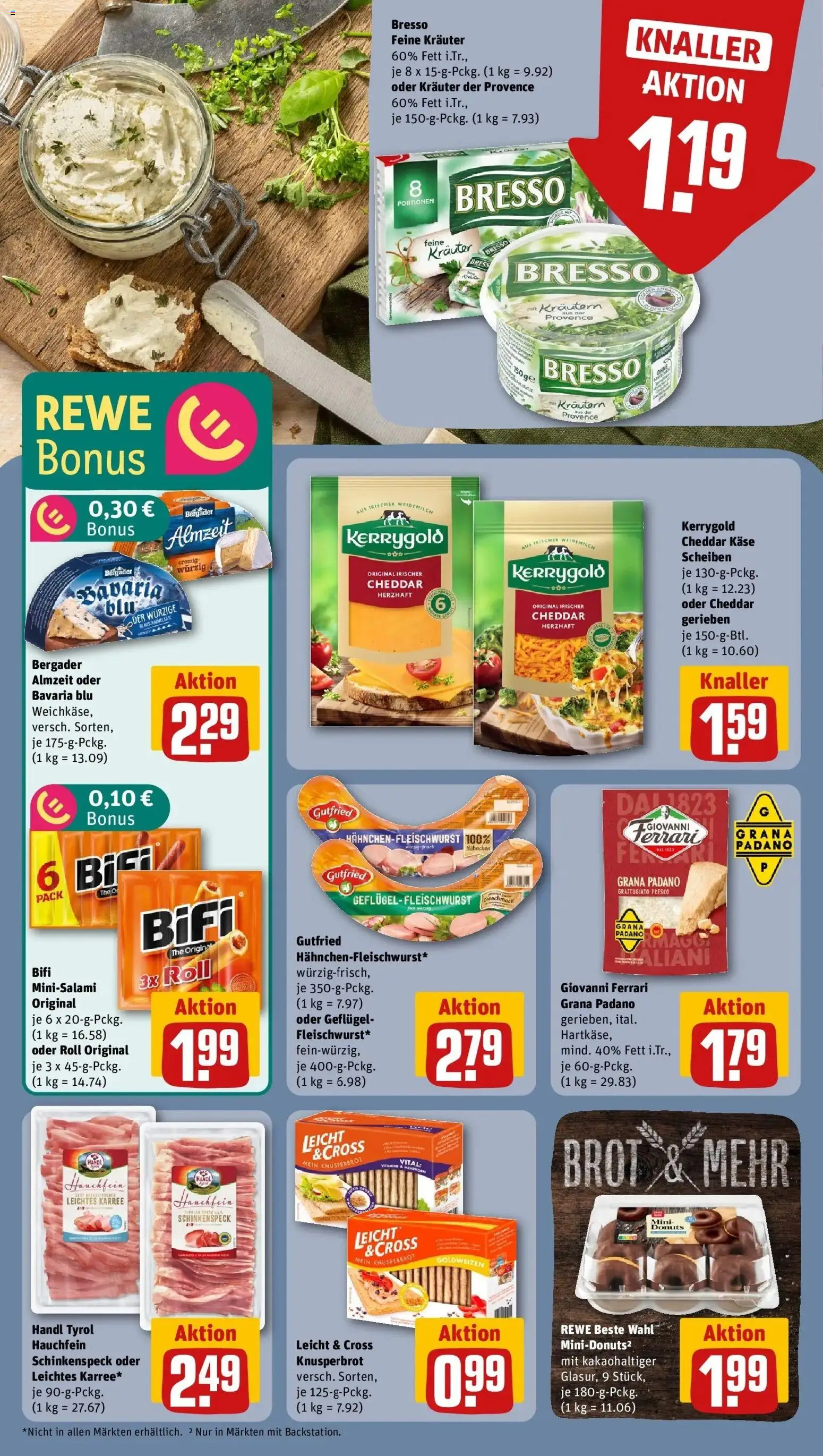 Rewe prospekt Nittendorf	 – gültig ab 09.02.2026 | Seite: 18 | Produkte: Bresso, Donuts, Brot, Salami